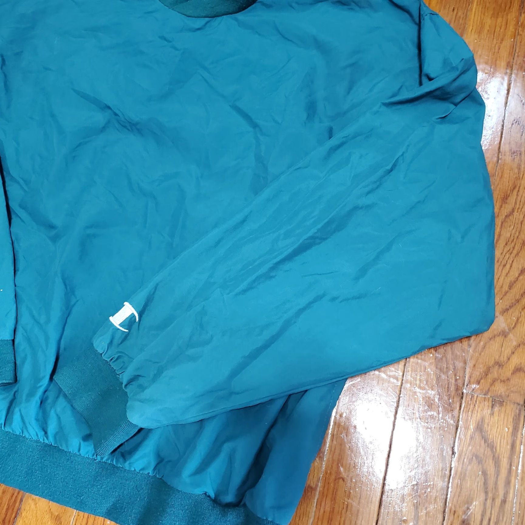 Champion VINTAGE Champion Windbreaker Jacket Men XL Green Logo Embroidered Zipper Windbreaker 90s Retro Sports Mens XL Jacket Size US XL / EU 56 / 4 - 3 Thumbnail