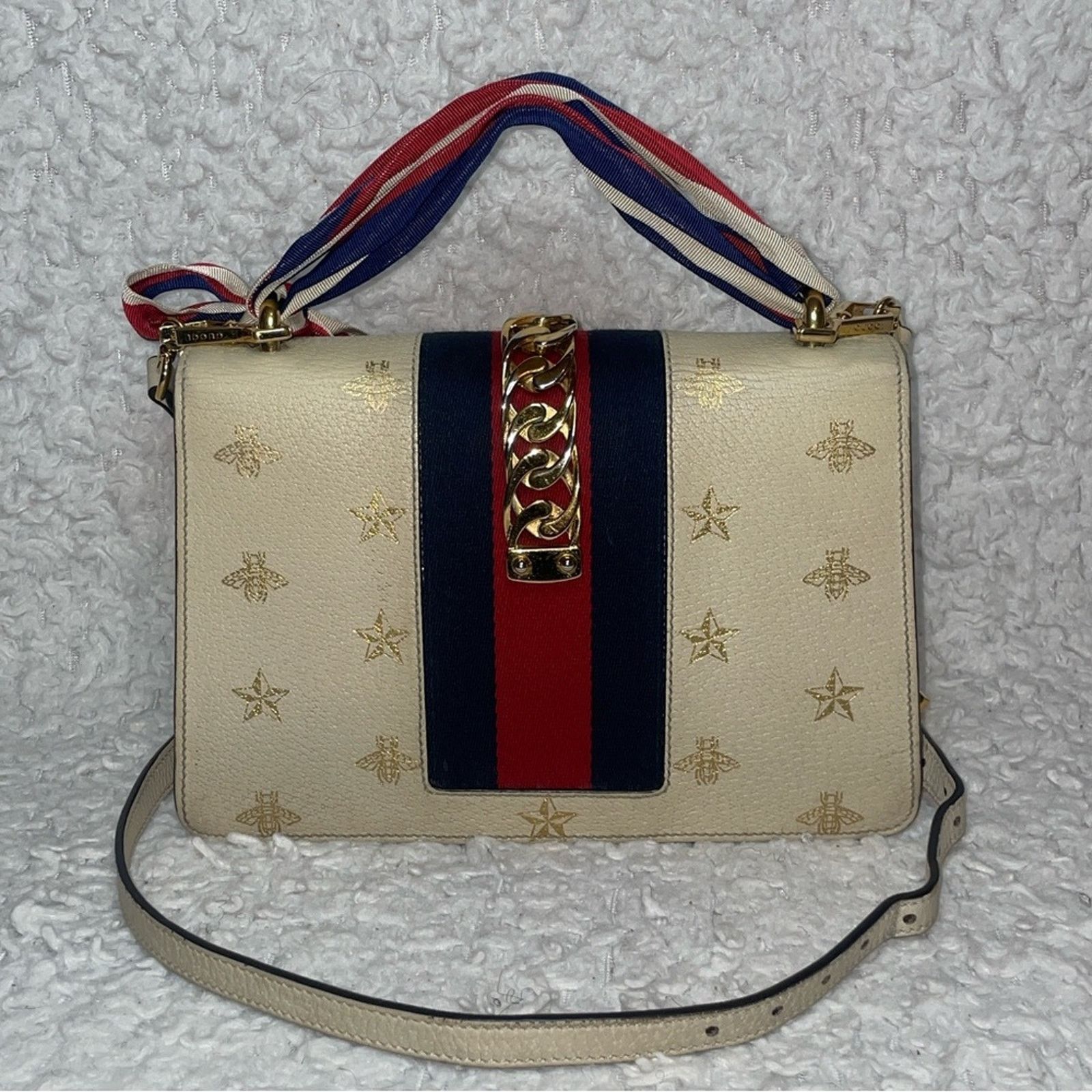 Gucci Gucci Sylvie Bee Star Leather Bag Size ONE SIZE - 8 Thumbnail