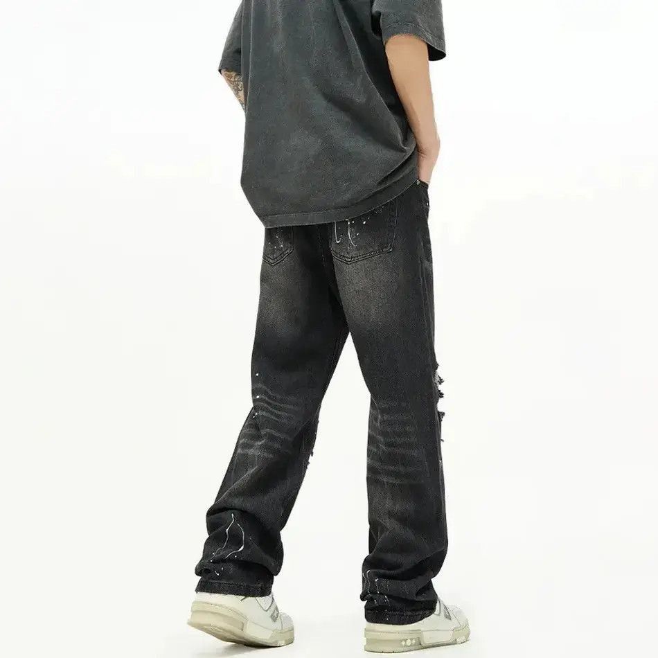 Japanese Brand Ripped Jeans Men Y2k Street Baggy Size US 32 / EU 48 - 5 Thumbnail