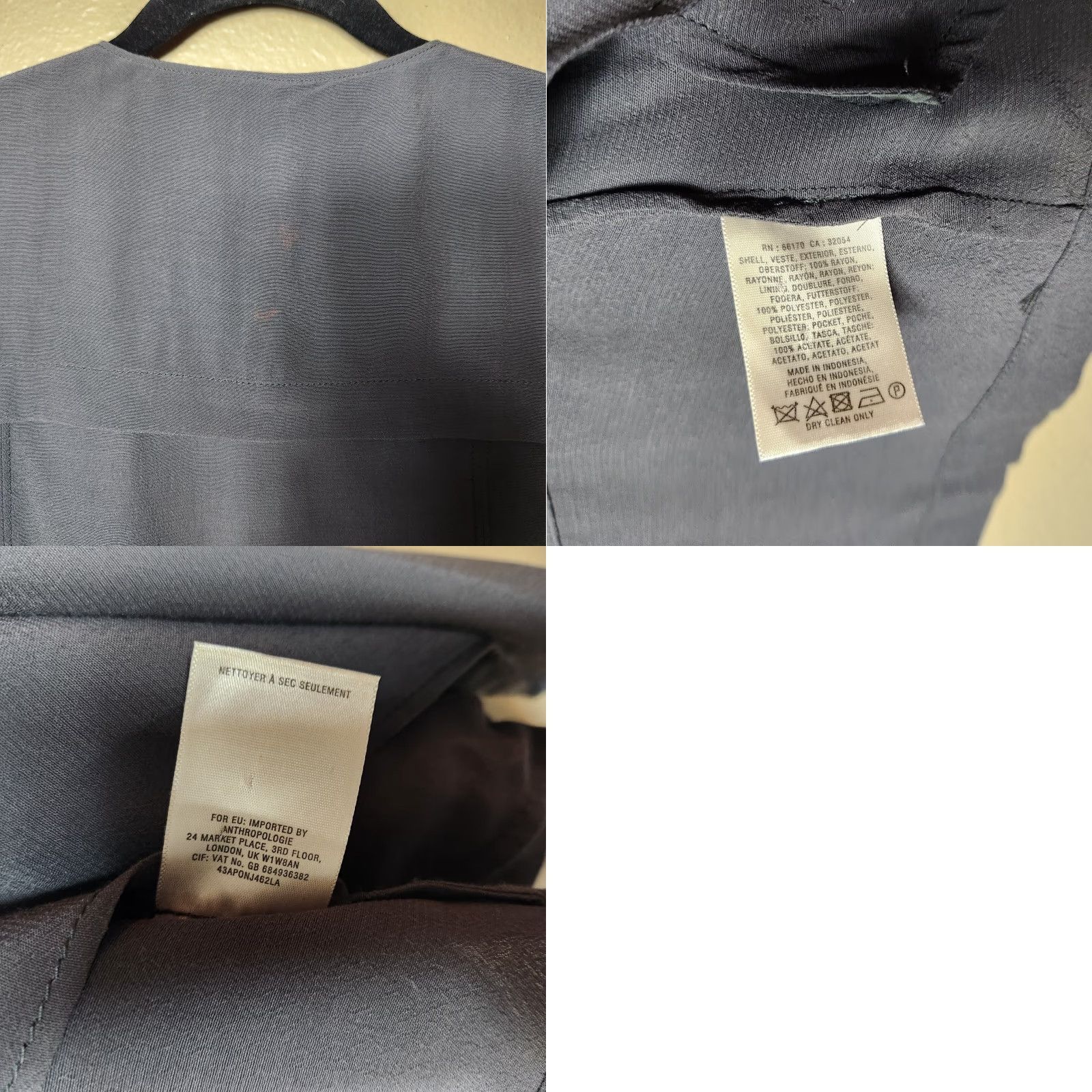 Anthropologie Anthropologie Jacket Women Open Waterfall Moto Style S Gray Rayon Elevenses Dark Gray Short Sweat? Size S / US 4 / IT 40 - 8 Thumbnail