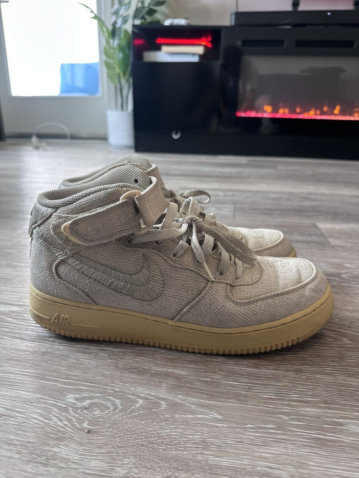 Nike × Stussy 2022 Stussy x Nike Air Force 1 Mid 'Fossil' Size US 10 / EU 43 - 2 Thumbnail