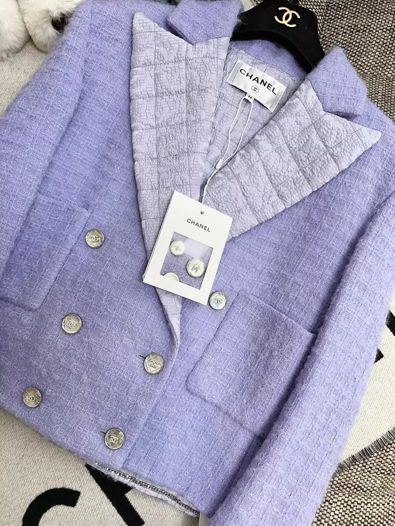 Chanel Chanel 21K autumn and winter show purple taro purple lapel Size XS / US 0-2 / IT 36-38 - 3 Thumbnail