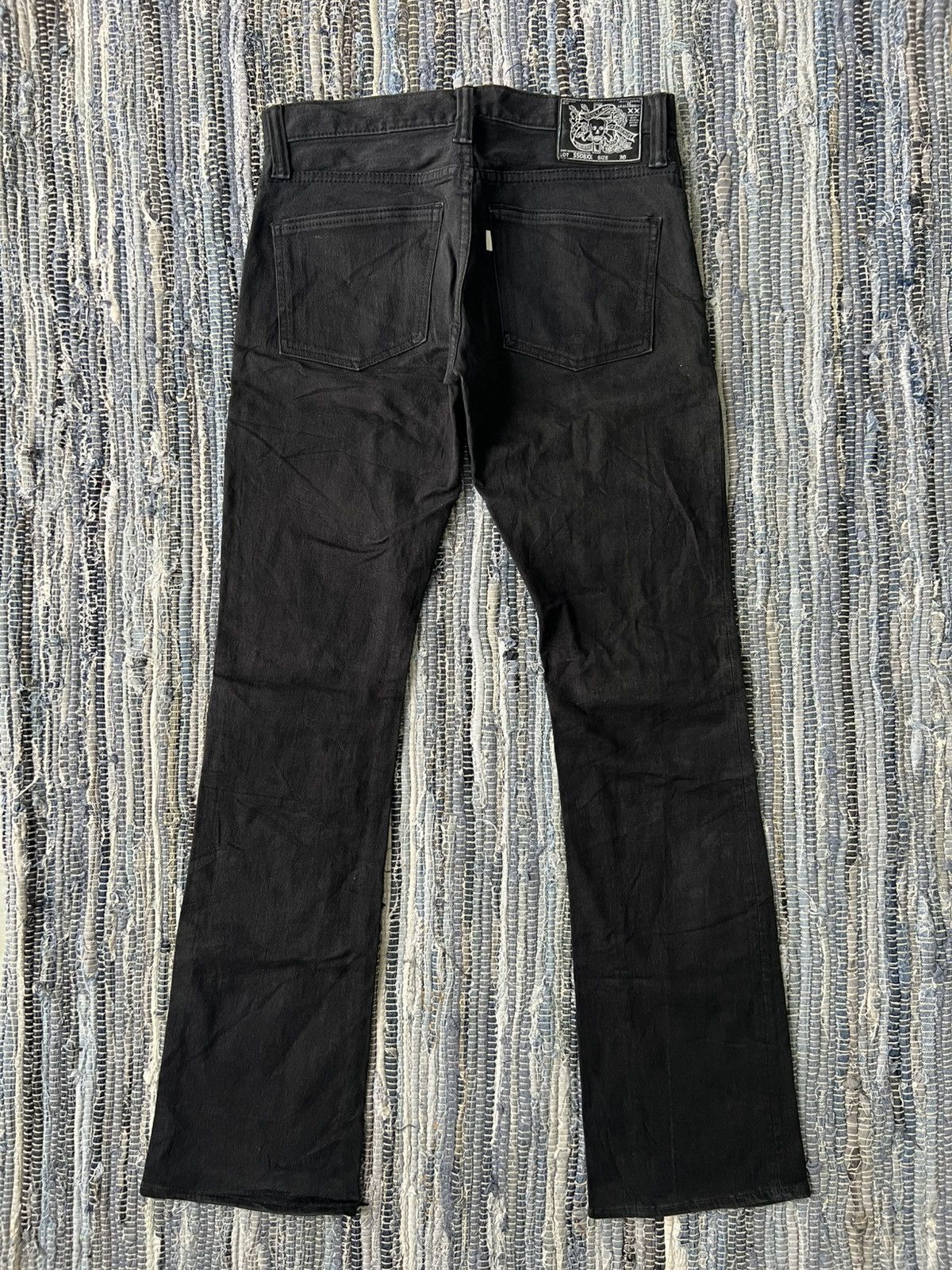 Skull Jeans by an Alchemist Super Flare Skulls Jeans Goth Post Apocalypse Denim Jeans Size US 30 / EU 46 - 1 Thumbnail