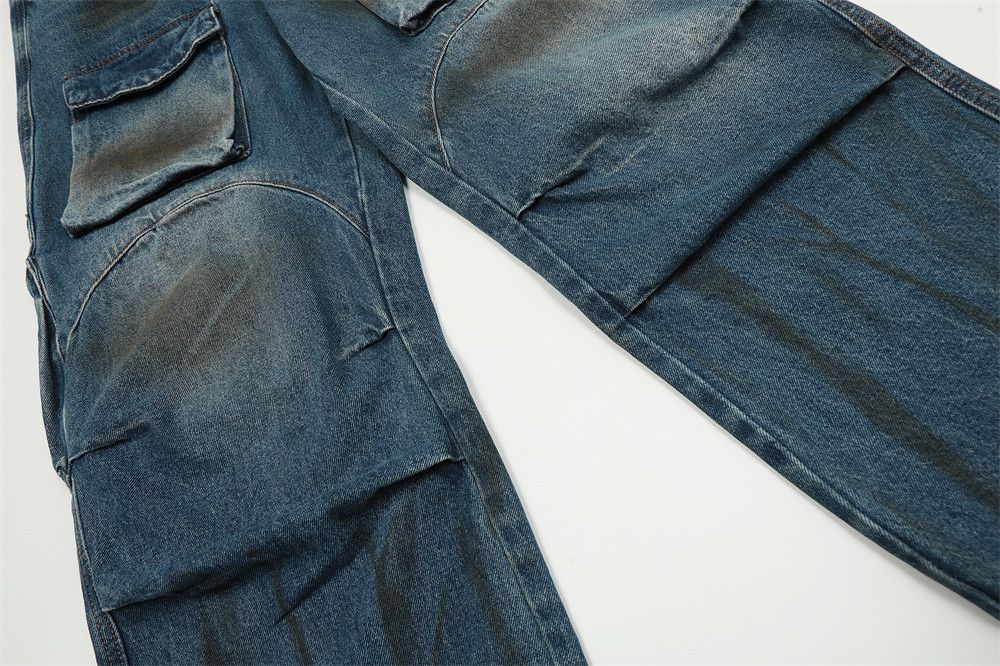 Japanese Brand Dirty Fit Baggy Jeans Straight Pleated Multi-pocket Size US 28 / EU 44 - 7 Thumbnail