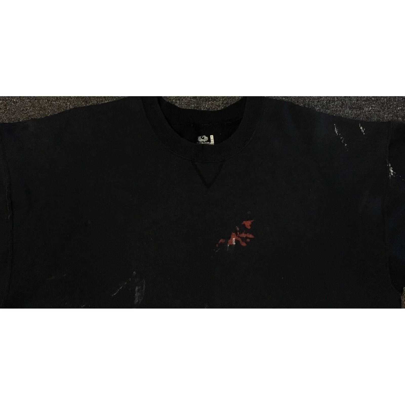 Fruit Of The Loom VINTAGE Fruit of the Loom Sweatshirt XL Black Distressed Paint Grunge Surf Skate Punk 80s Mens Size US XL / EU 56 / 4 - 6 Thumbnail
