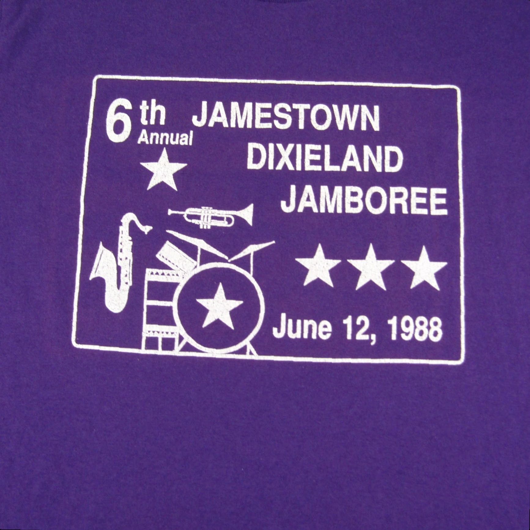 Jerzees VINTAGE Jamestown Dixieland Jamboree Shirt Mens Medium Jazz Single Stitch 1988 Size US M / EU 48-50 / 2 - 2 Thumbnail