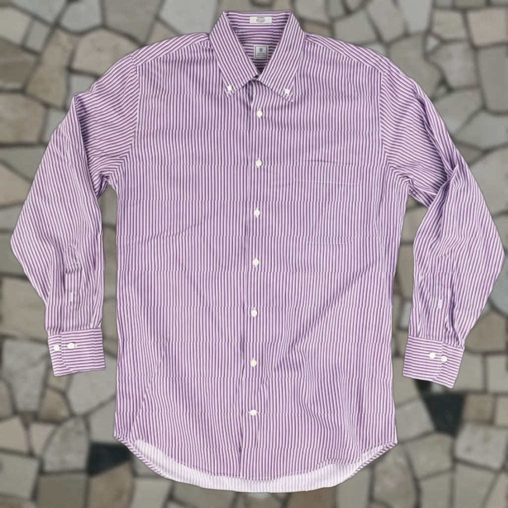 Peter Millar Peter Millar Shirt Purple Long Sleeve Button Down Cotton Striped Men M Size US M / EU 48-50 / 2 - 1 Thumbnail