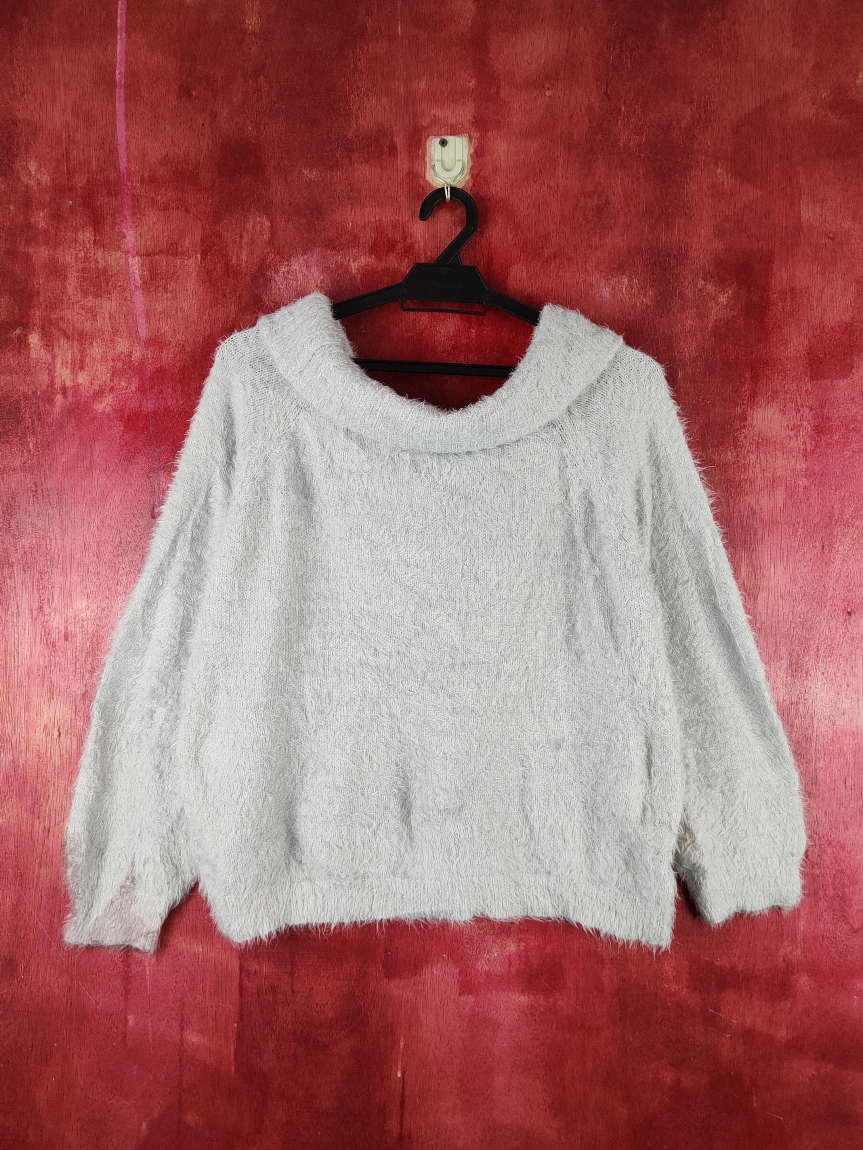 Japanese Brand × Vintage Holiday Holic Gray faded dirty Shaggy Fur Knitwear #S1965 Size M / US 6-8 / IT 42-44 - 7 Thumbnail