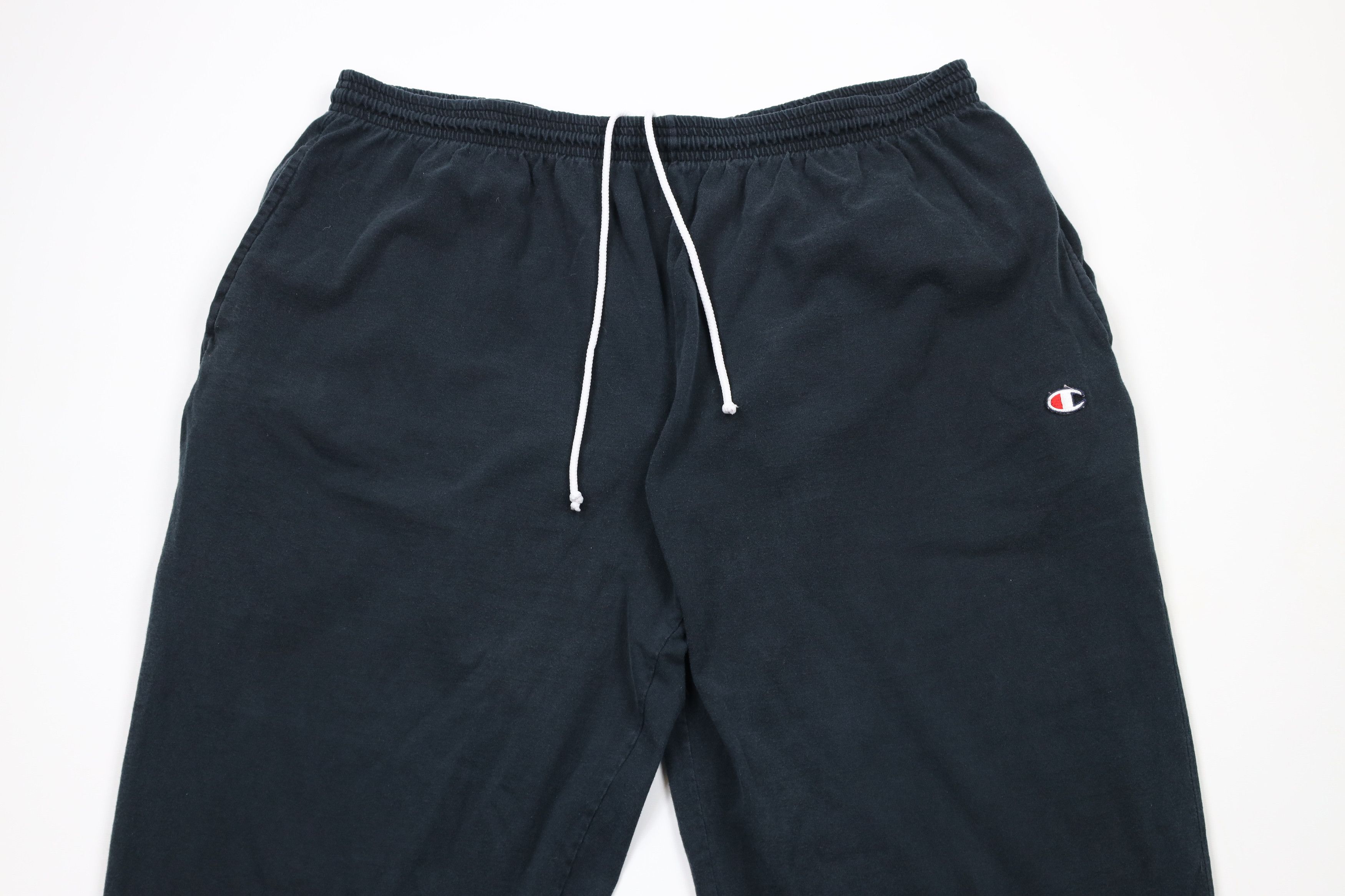 Champion × Vintage Vintage 90s Champion Logo Wide Leg Pants Cotton Black Size US 40 / EU 56 - 2 Thumbnail