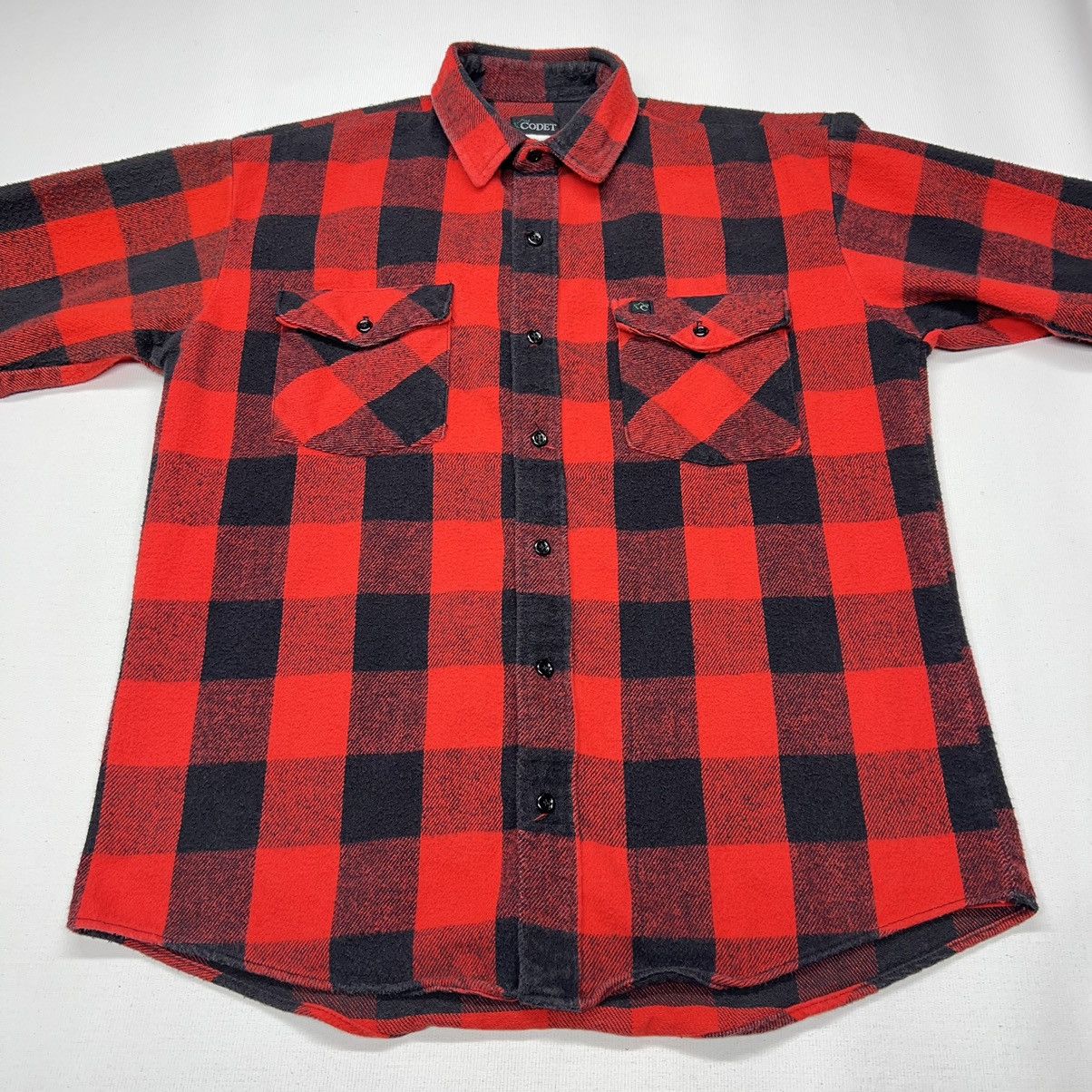 Vintage VTG Codet Flannel Shirt Red Plaid Buffalo Button Up Pocket Size US L / EU 52-54 / 3 - 2 Thumbnail
