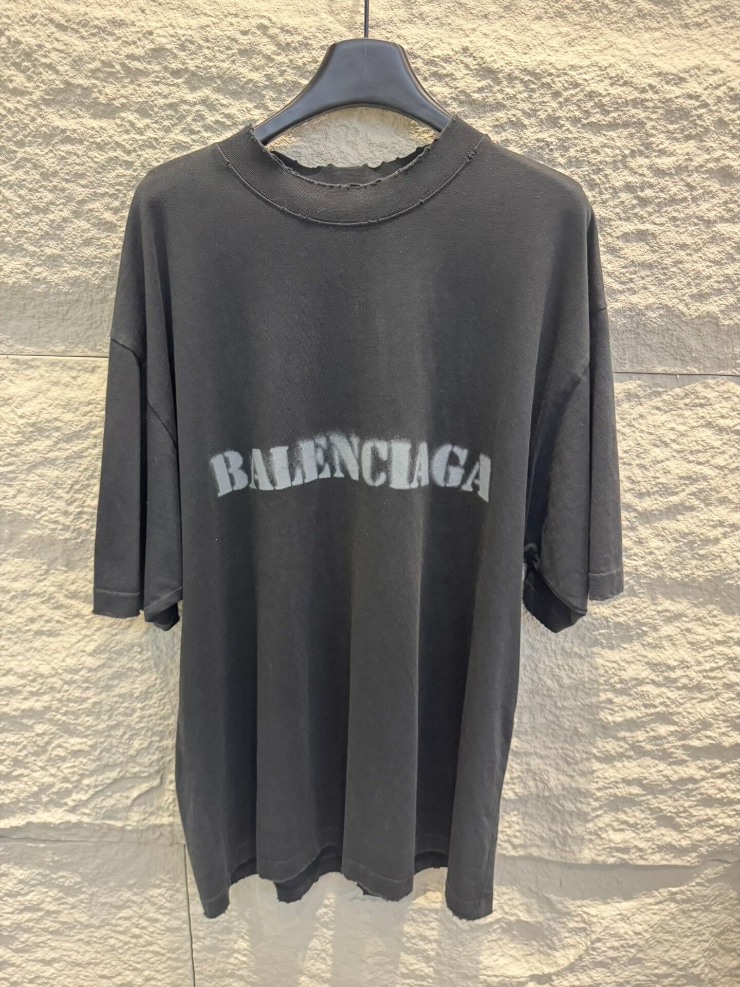 balenciaga black oversized short sleeve t-shirt
