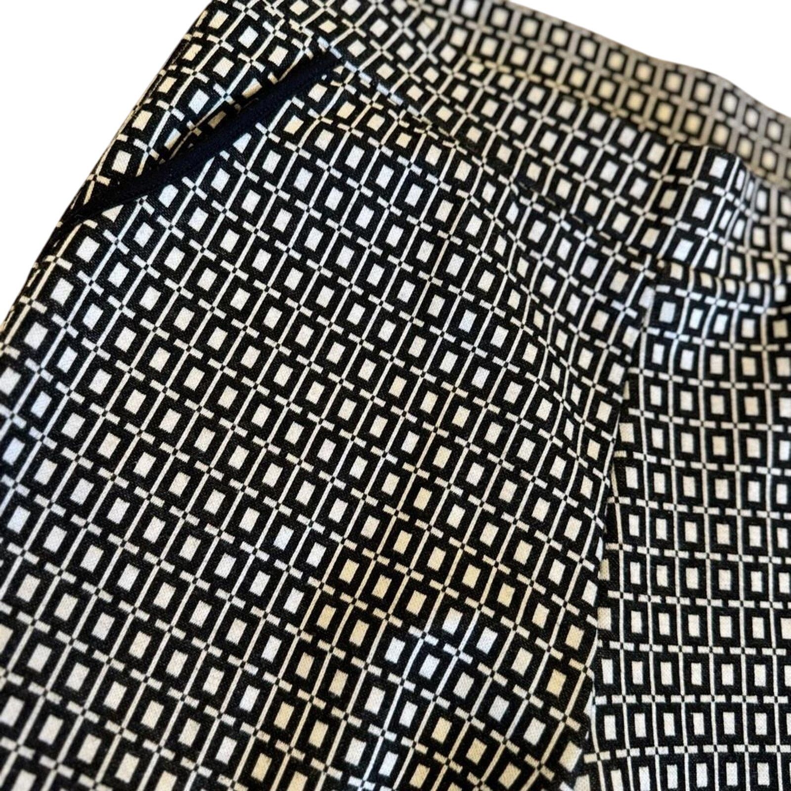 Designer Melissa Paige Stretch Black and White Printed Pants Pockets Size 32" / US 10 / IT 46 - 4 Thumbnail