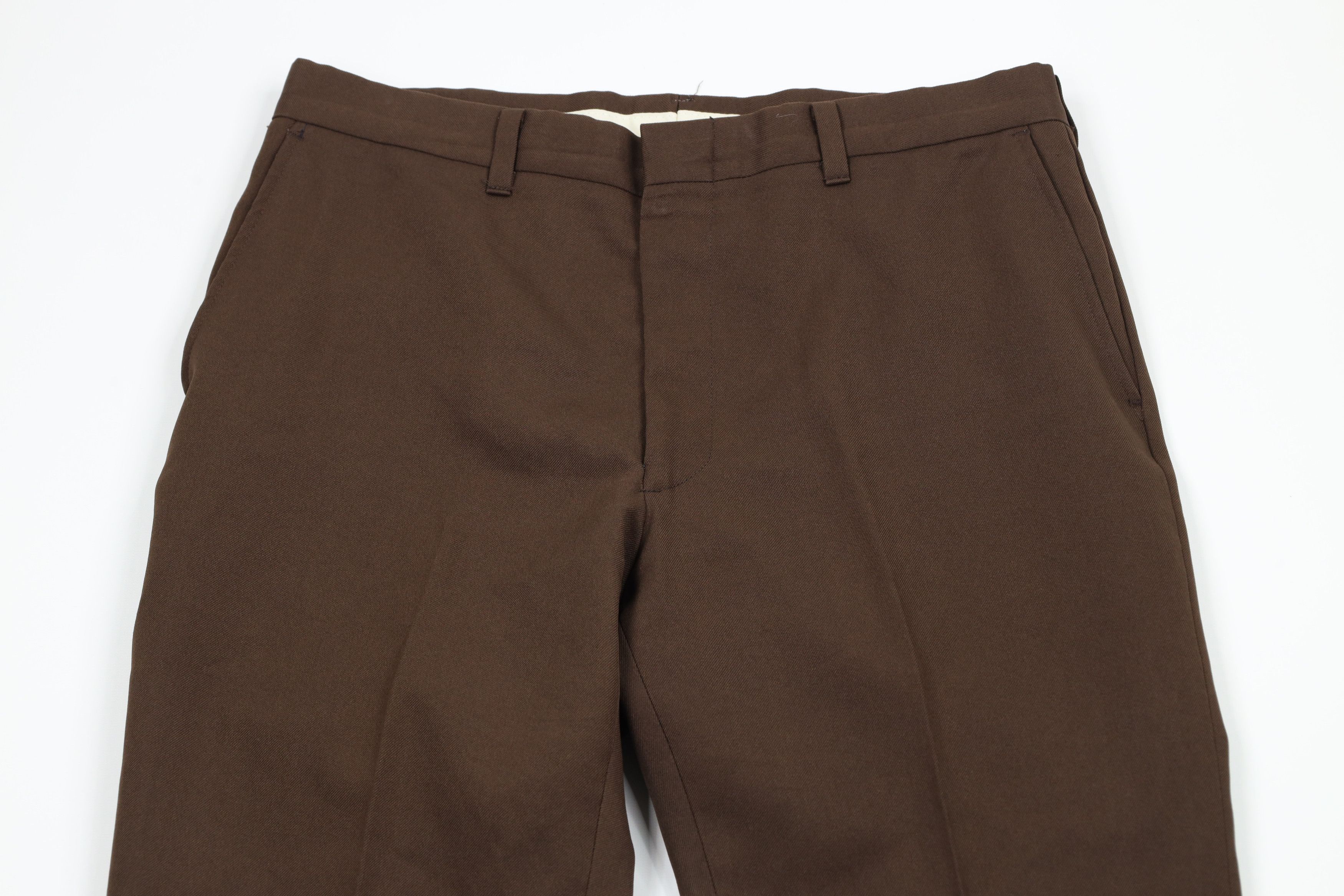 Vintage Vintage 70s Streetwear Flared Wide Leg Chino Pants Brown USA Size US 32 / EU 48 - 2 Thumbnail