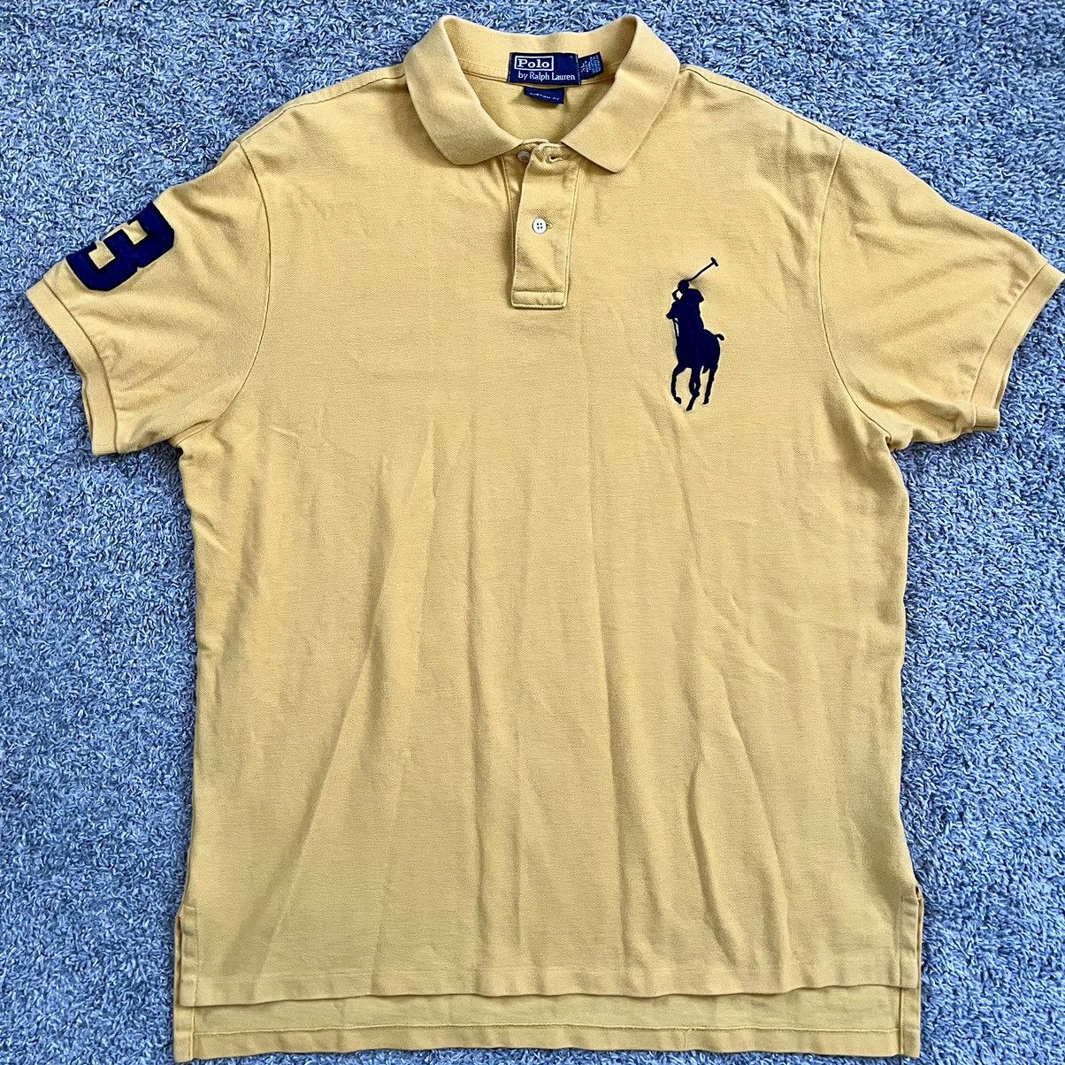 🔴Polo Ralph Lauren Shirt Size XL Yellow Big Pony WuTang