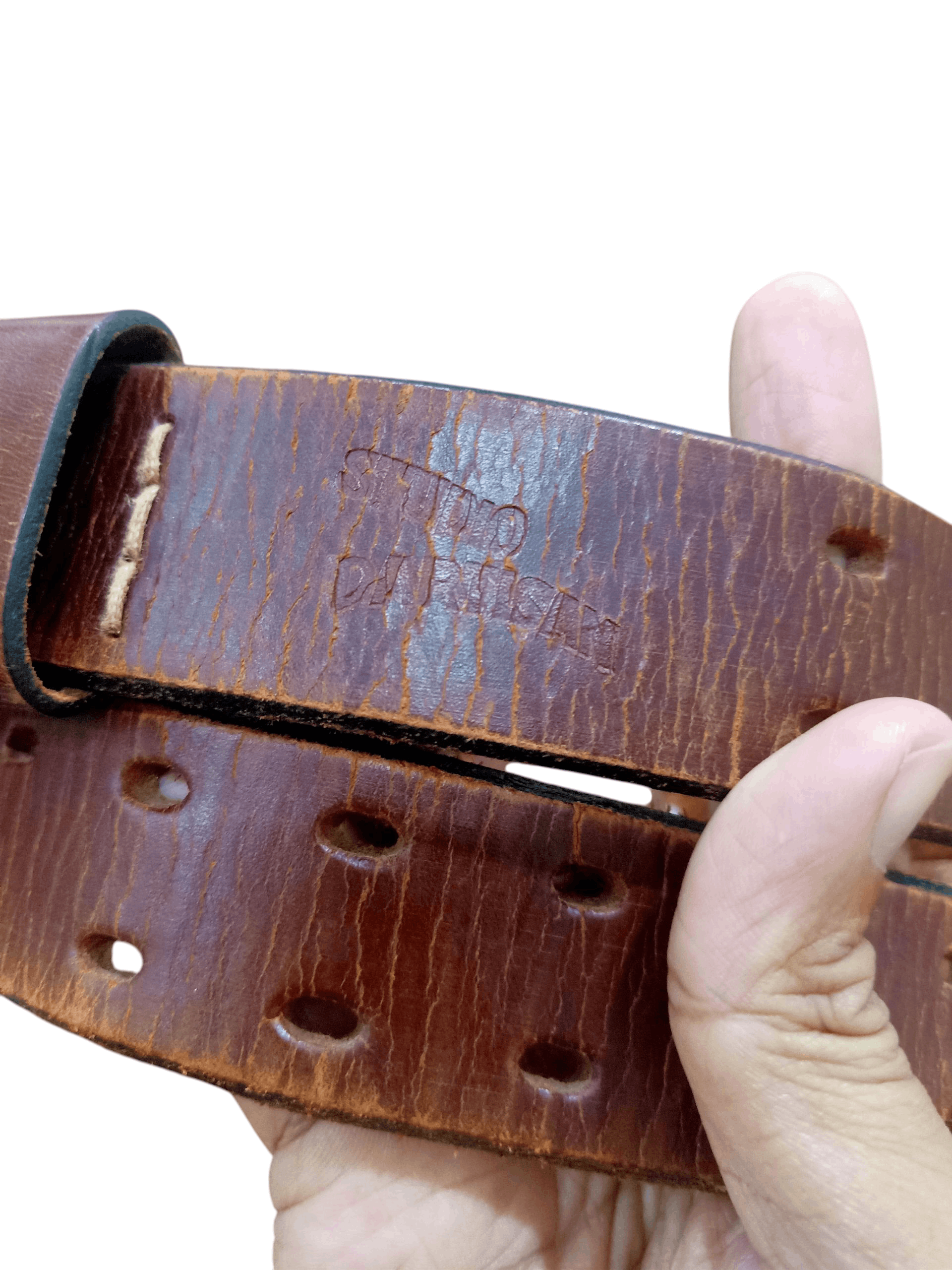 Studio D'Artisan Studio D'artisan Double Hole Leather Belt Size 34 - 3 Thumbnail