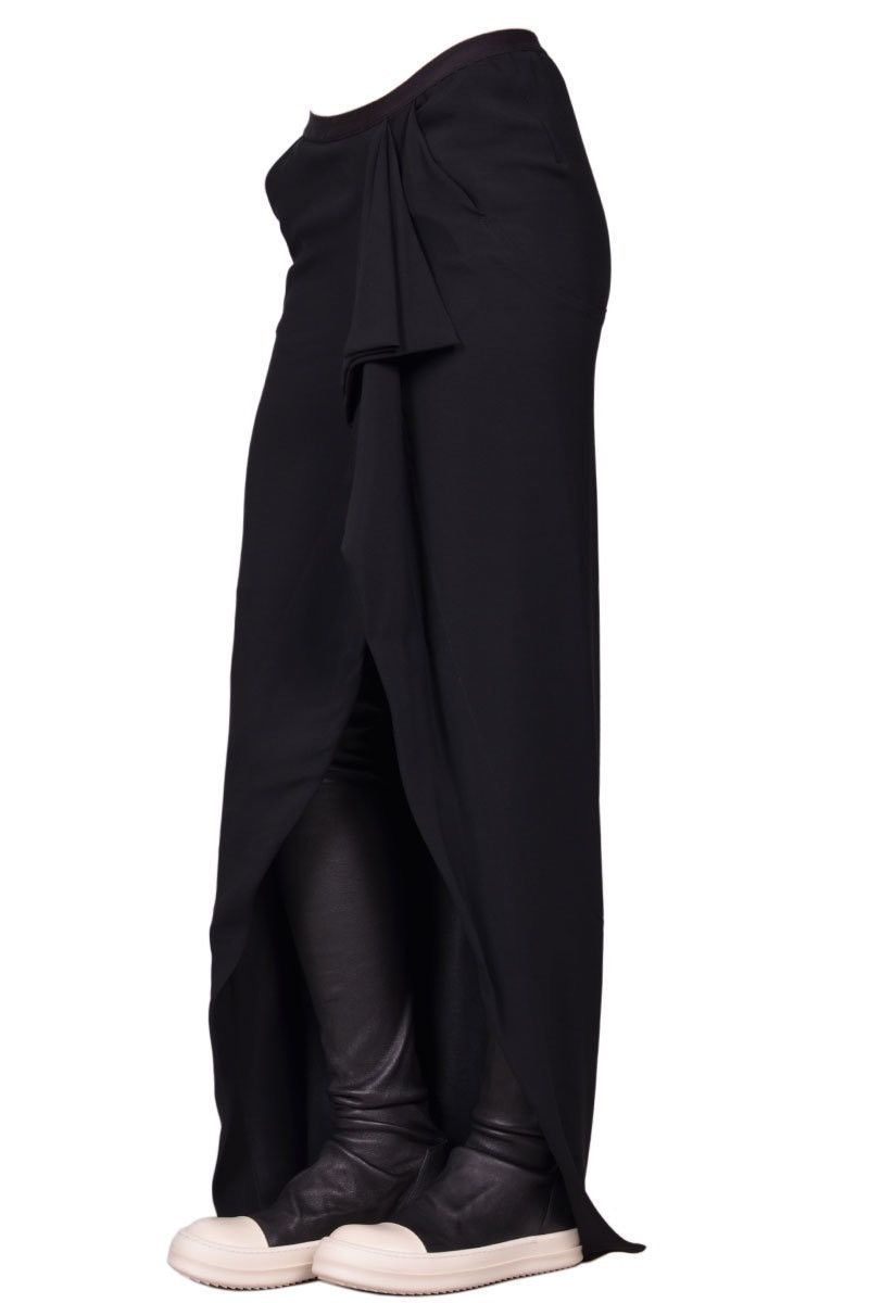 Last Size Rick Owens Asymmetric Acetate & Viscose Maxi Skirt