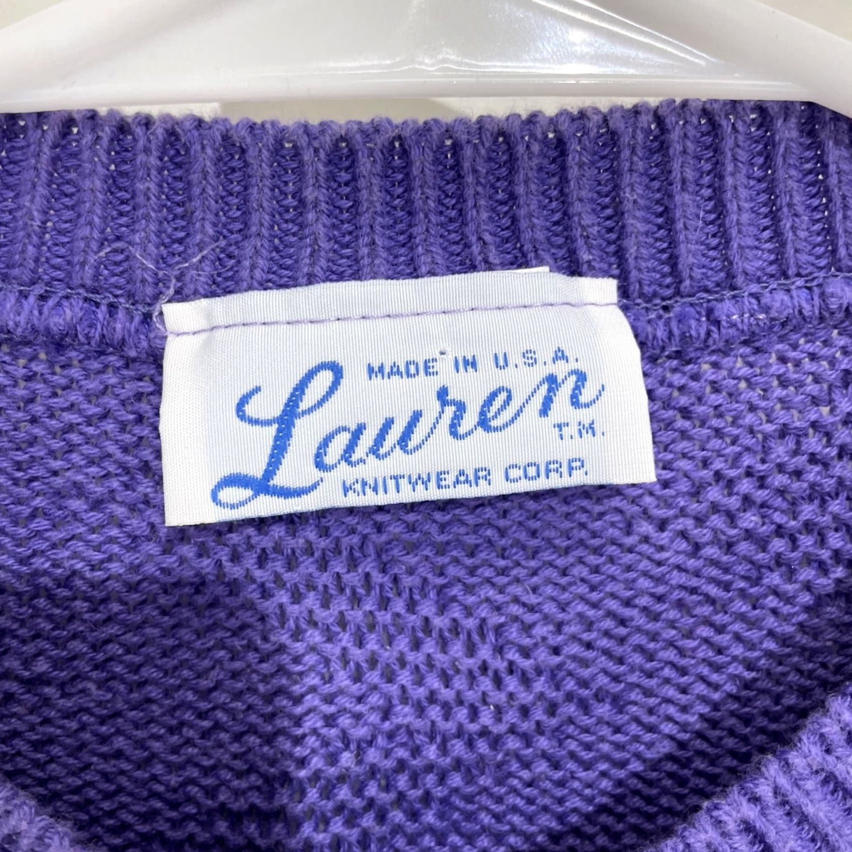 Vintage VINTAGE Lauren Vest Shirt Sleeveless Large Purple USA Knitwear Corp Crew Neck Button Logo 100% Cotton Men’s? No, Women’s? Size L / US 10 / IT 46 - 2 Thumbnail