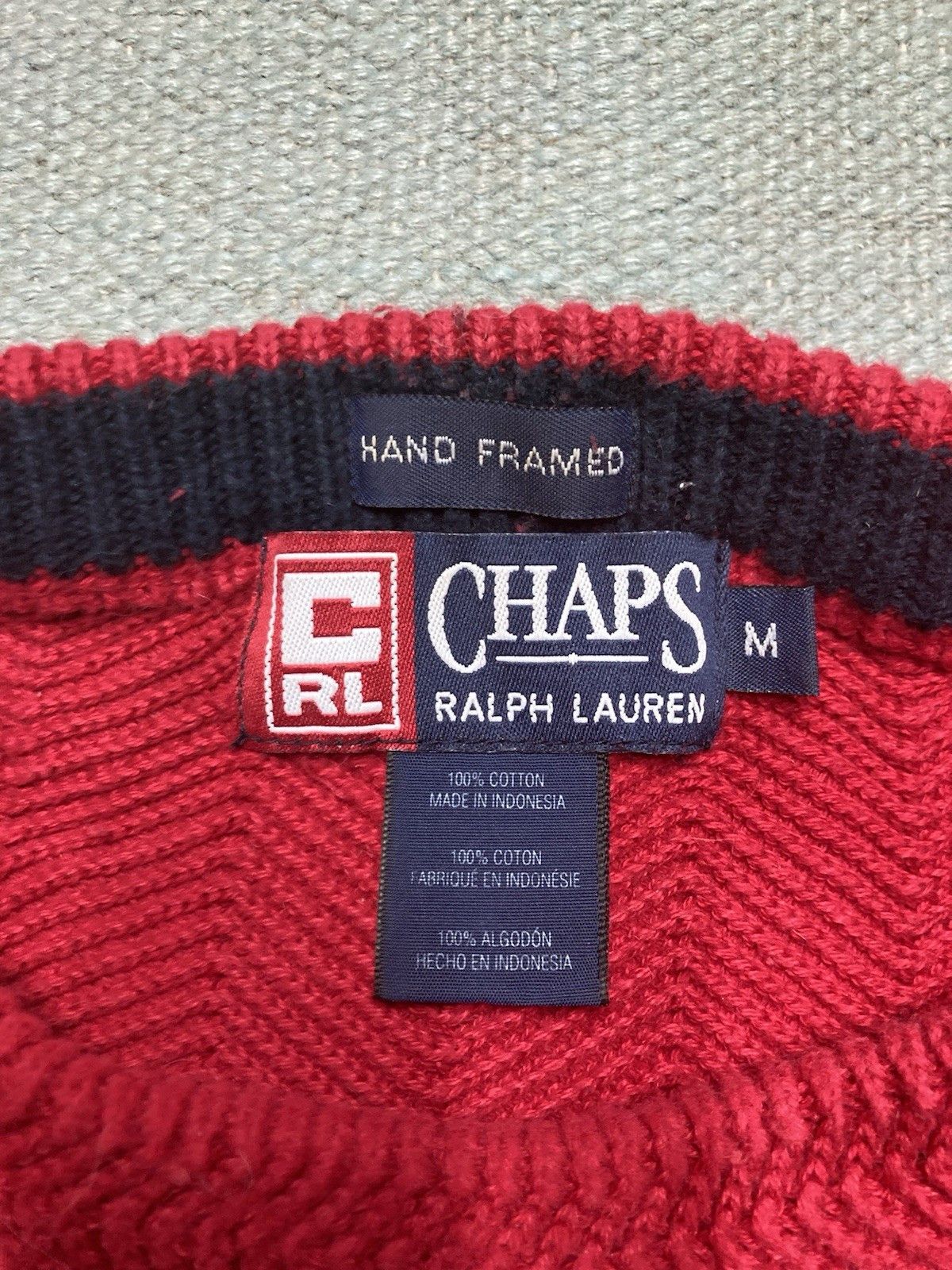 Vintage chaps Ralph Lauren knit sweater hand framed herringbone M Size US M / EU 48-50 / 2 - 4 Thumbnail