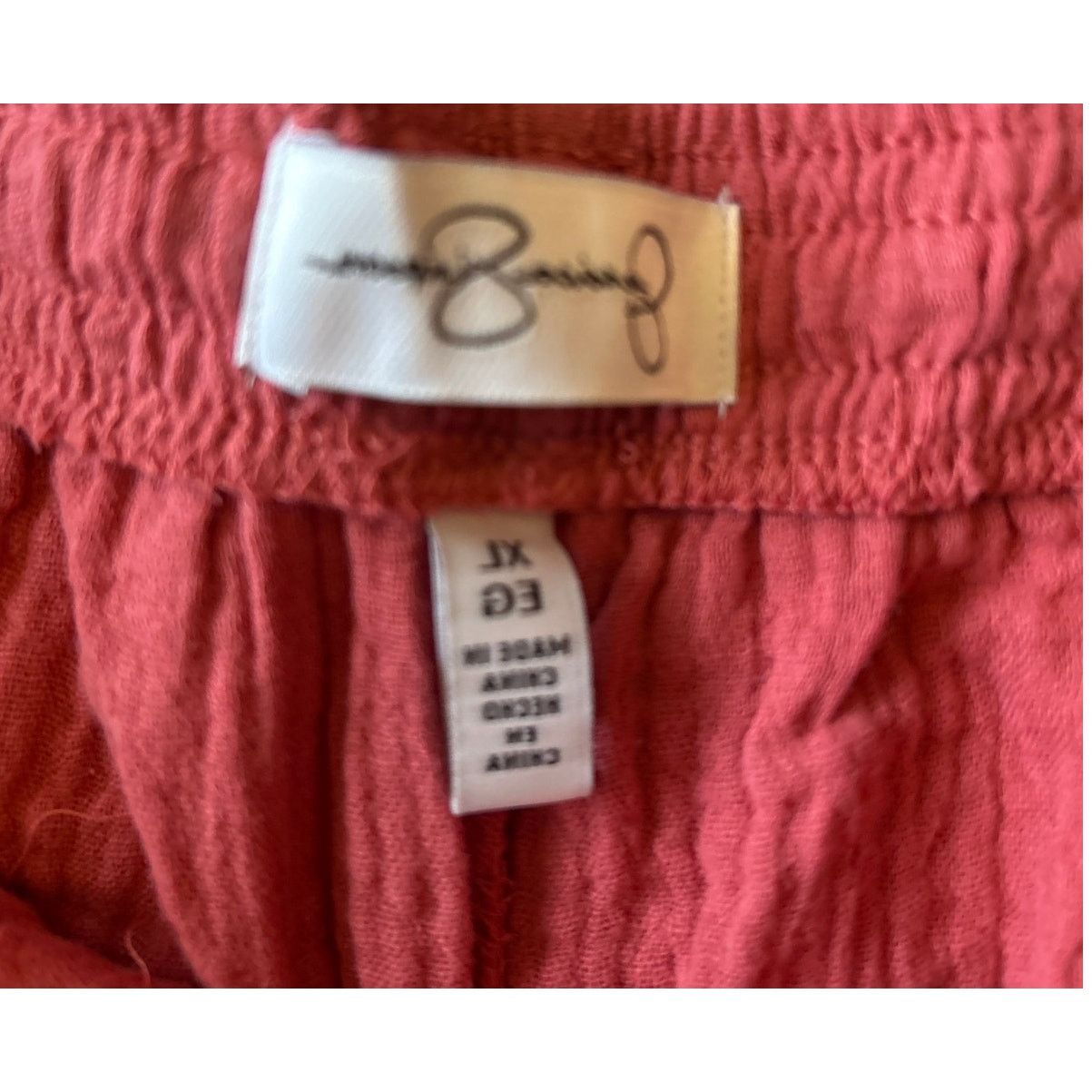 Jessica Simpson Jessica Simpson Womens Red clay Gauze Wide-Leg Crop Pants XL Size 33" - 5 Thumbnail