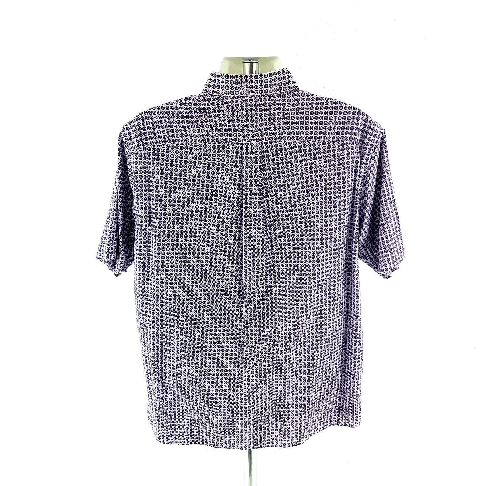 Daniel Cremieux Daniel Cremieux White Purple Floral Short Sleeve Large Butto Size US L / EU 52-54 / 3 - 5 Thumbnail