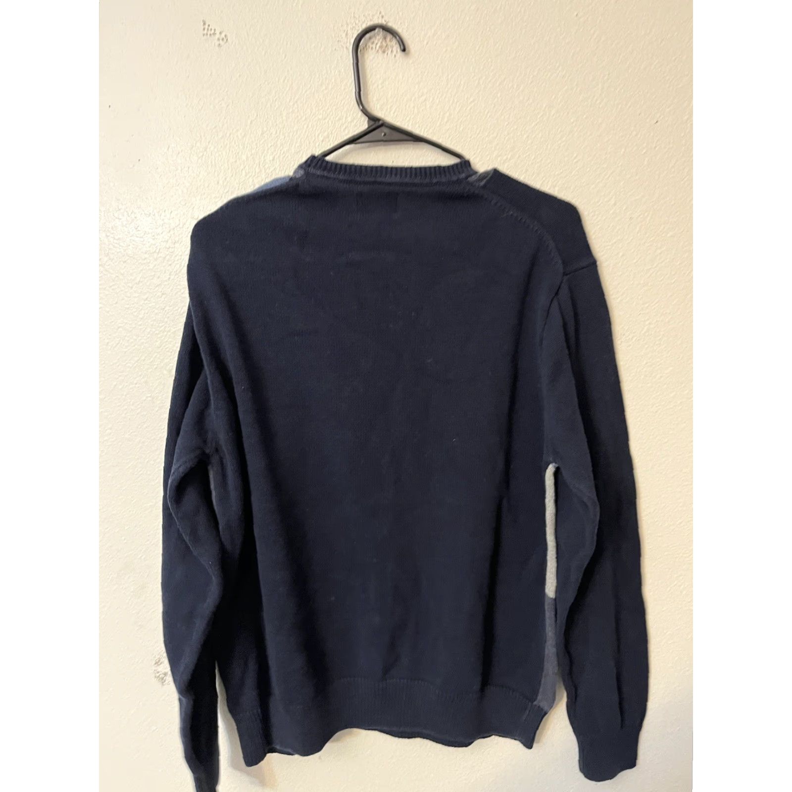 Haggar Haggar Sweater Cable-Knit Crewneck Pullover Men M Blue Cotton Knit Long Sleeve Regular Size Size US M / EU 48-50 / 2 - 2 Thumbnail