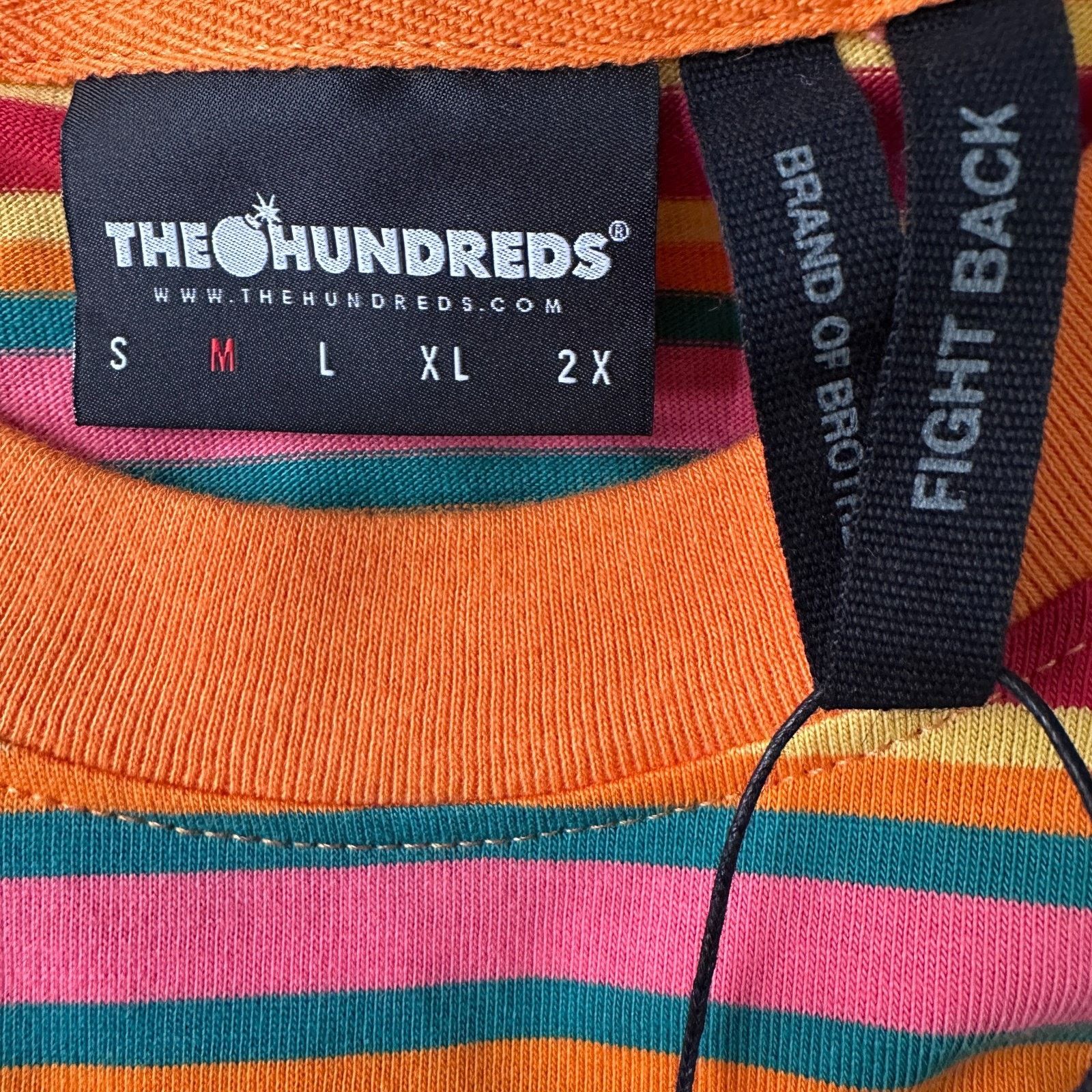 The Hundreds The Hundreds Pike SS T-Shirt Men M Orange Striped Cotton New Size US M / EU 48-50 / 2 - 6 Thumbnail