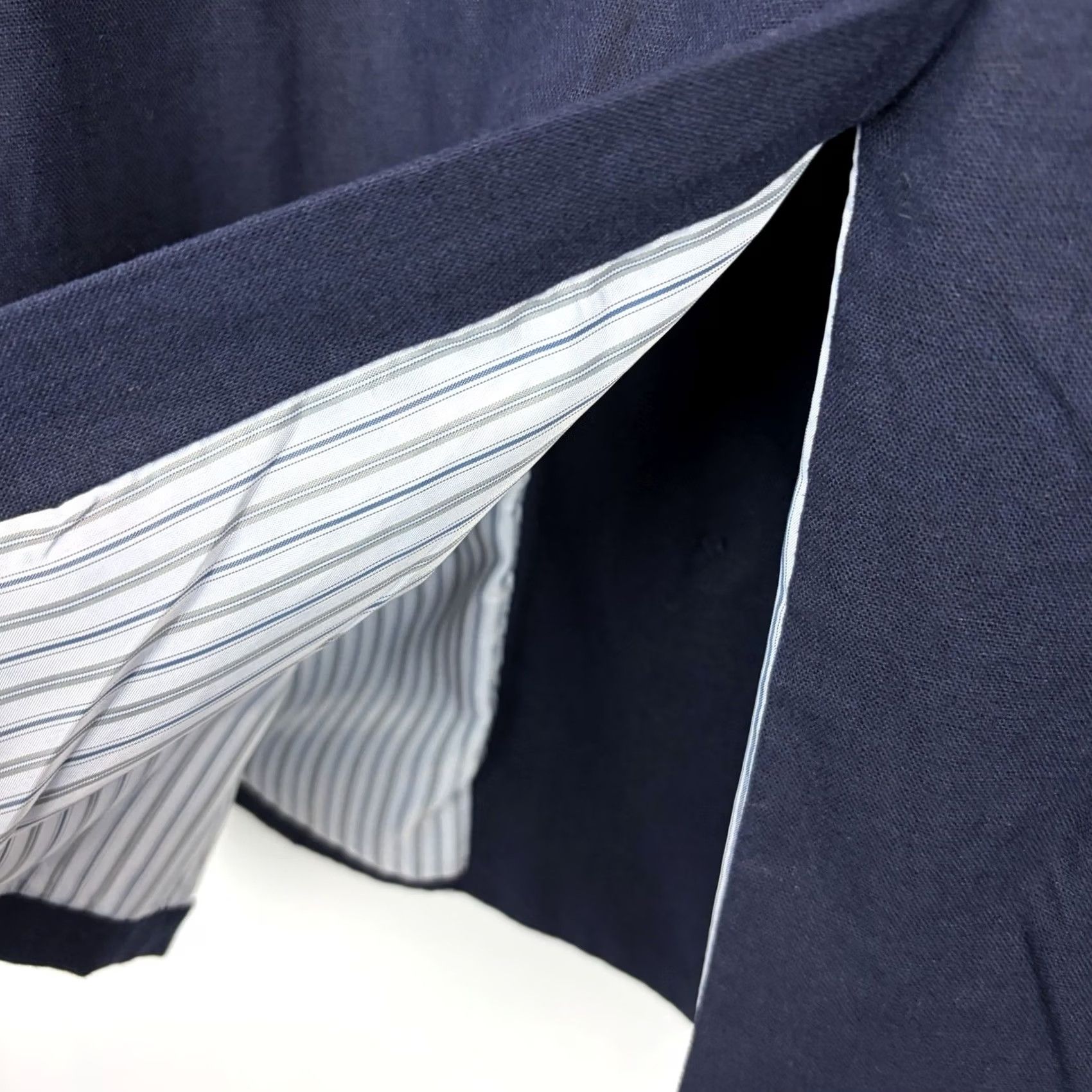 Halston H Halston Blazer Womens Large Navy Blue Linen Blend Lagenlook Minimalist Size L / US 10 / IT 46 - 7 Thumbnail