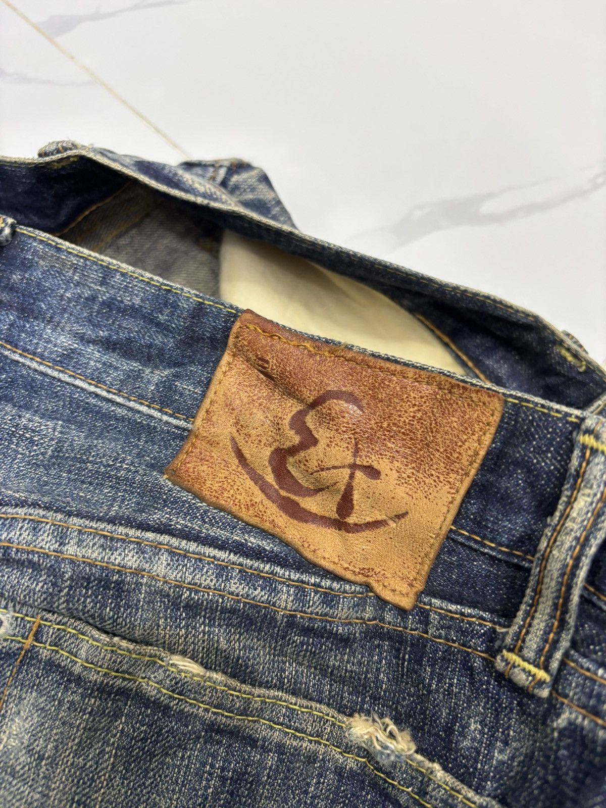 Eternal 🔥ETERNAL MADE IN JAPAN MUD DISTRESSED DENIM JEANS Size US 32 / EU 48 - 13 Thumbnail