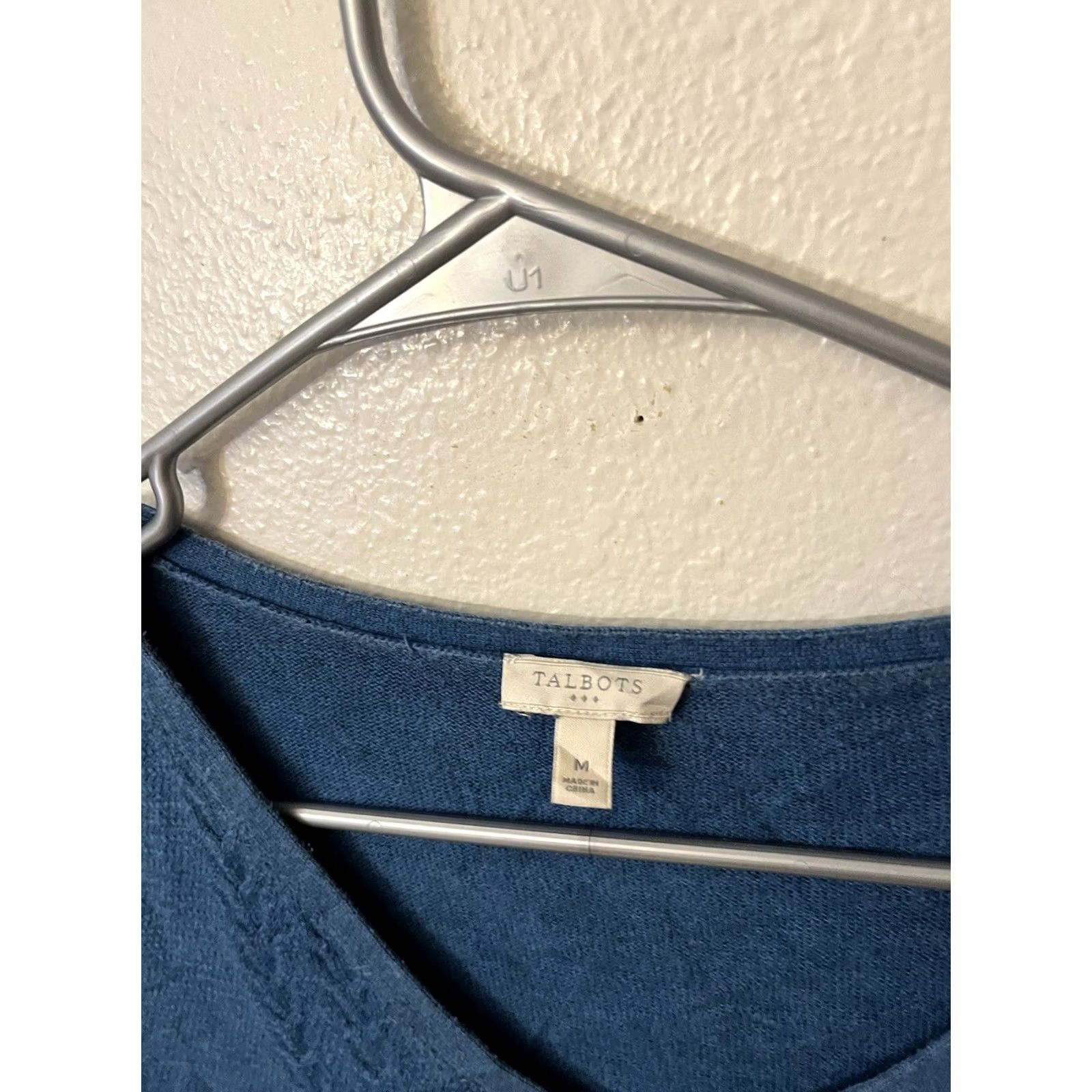 Talbots Talbots Sweater Medium Blue Cotton V Neck Pullover Long Sleeve Women's Size M / US 6-8 / IT 42-44 - 2 Thumbnail