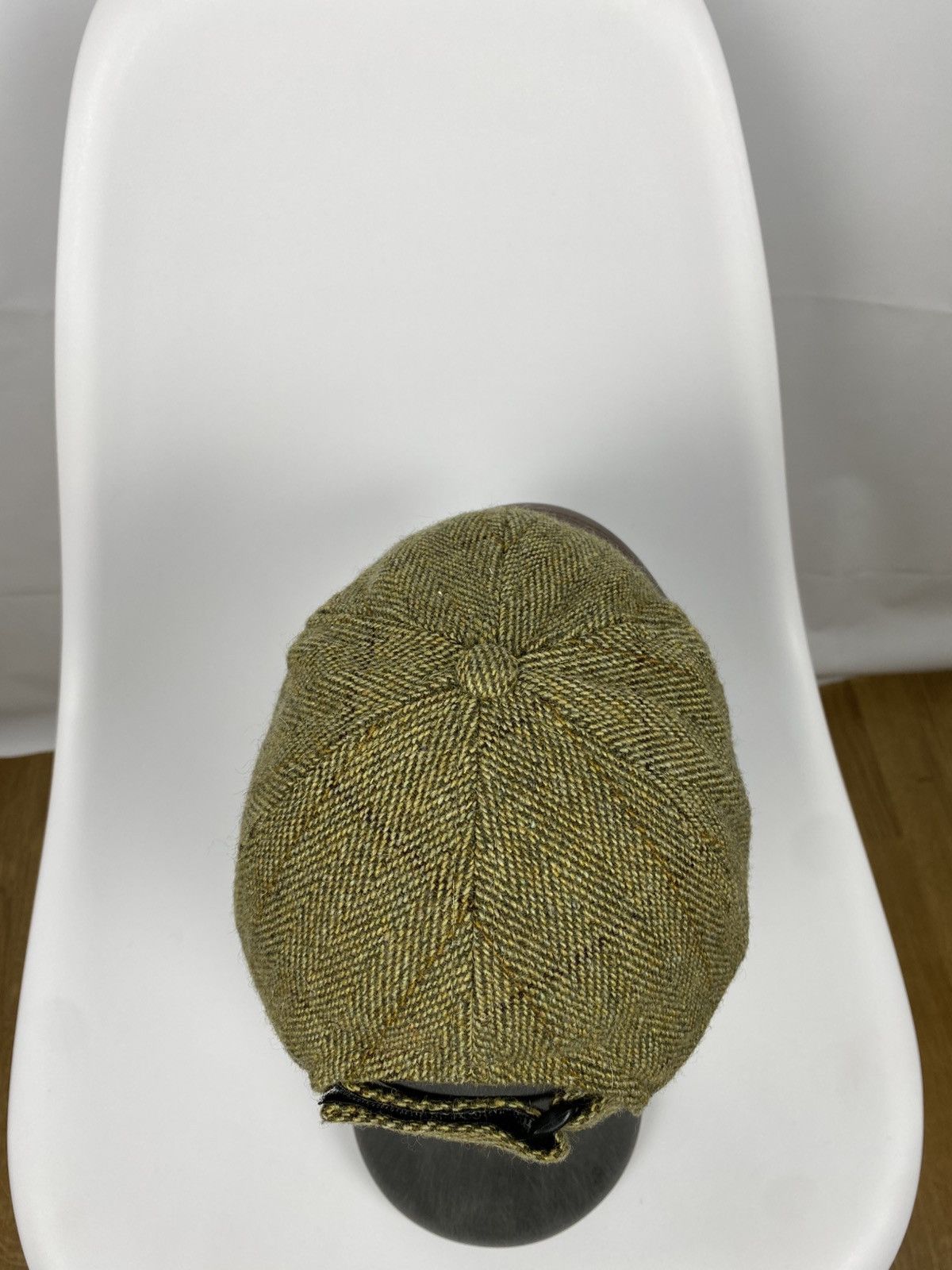 Vintage Tweed Herringbone Wool Baseball Cap Genuine Leather size S Size ONE SIZE - 5 Thumbnail