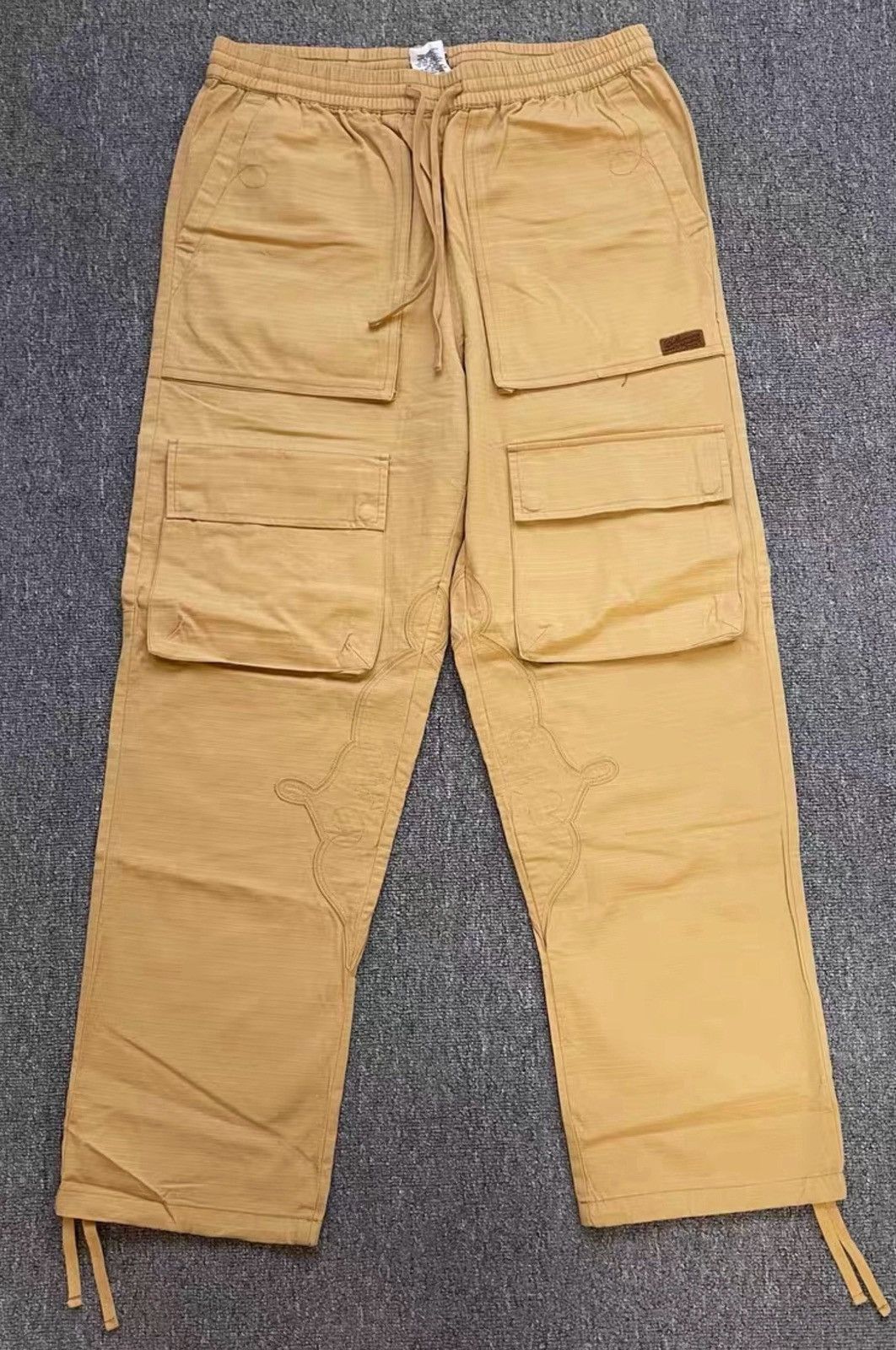 BBC Embroidered Cargo Multi-Pocket Straight-Leg Pants