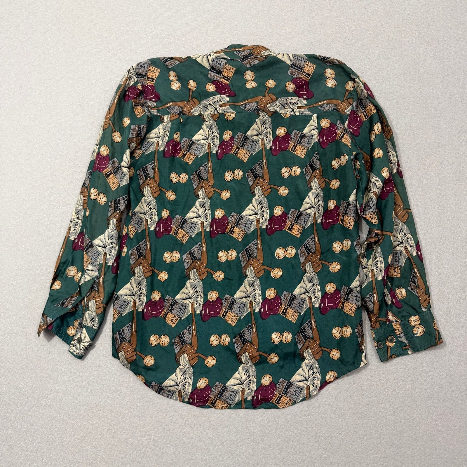 Vintage Vintage In Stock Baseball 100% Silk Button Shirt Medium Size US M / EU 48-50 / 2 - 6 Thumbnail