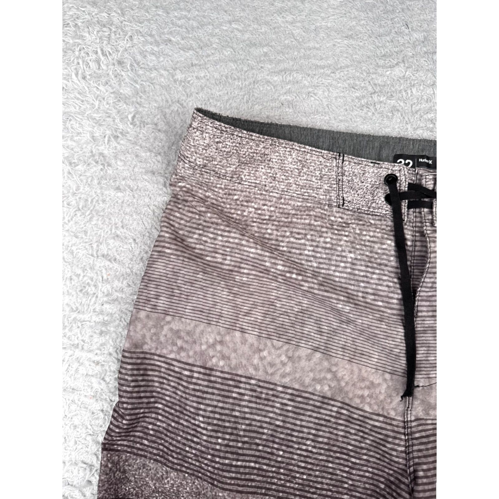 Hurley Hurley Swim Trunks Mens 32 Gray Stripe Board Shorts Beach Surf Skate 32x9 Size US 32 / EU 48 - 4 Thumbnail