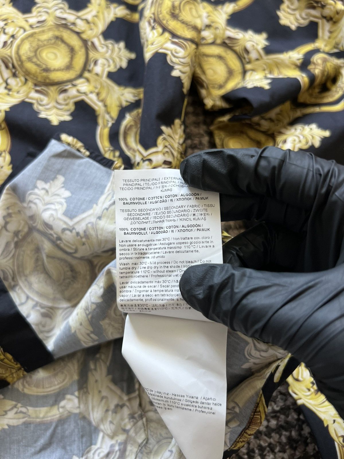 Versace Versace Baroque Print Shirt Black/Gold Men’s Long Sleev Size US L / EU 52-54 / 3 - 13 Thumbnail