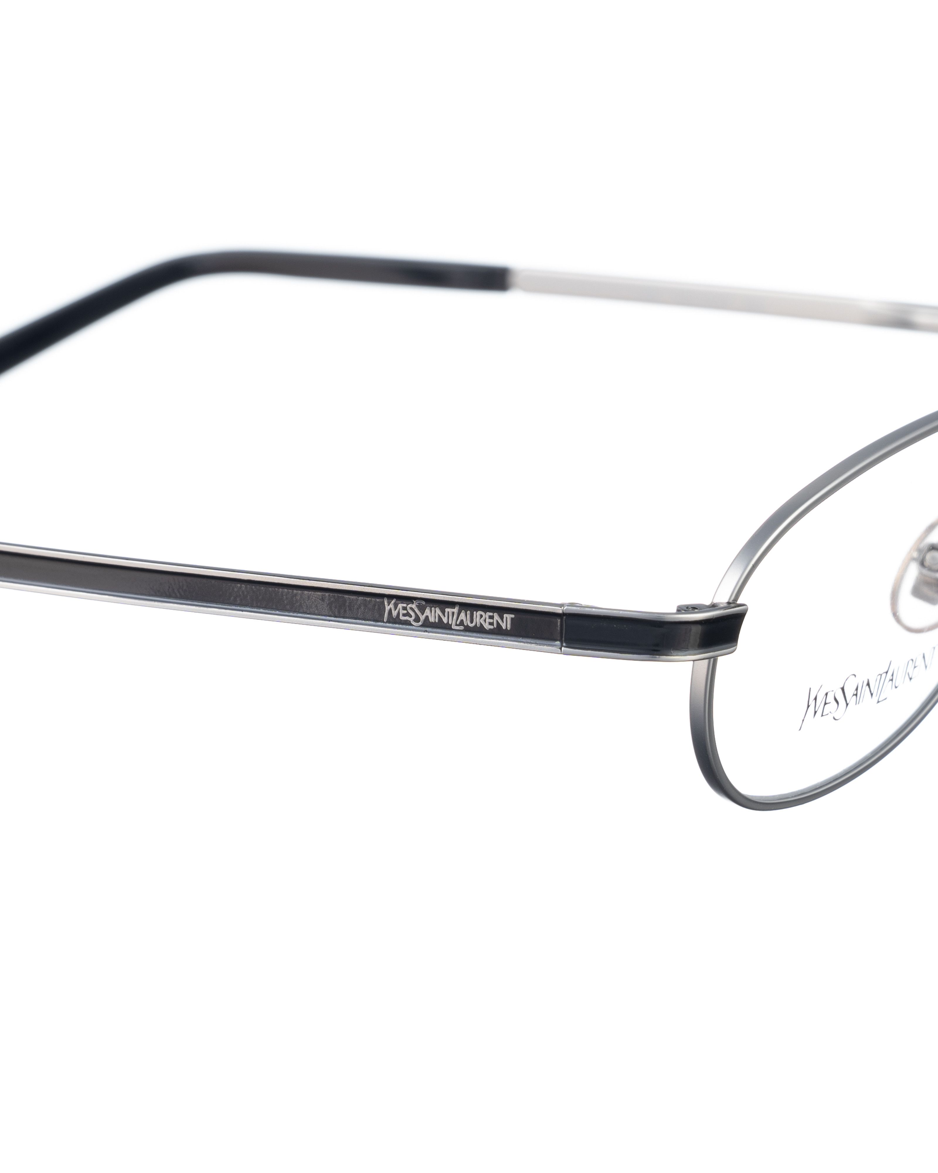 Yves Saint Laurent Yves Saint Laurent 00s Silver Matte Aviator Glasses Size ONE SIZE - 3 Thumbnail