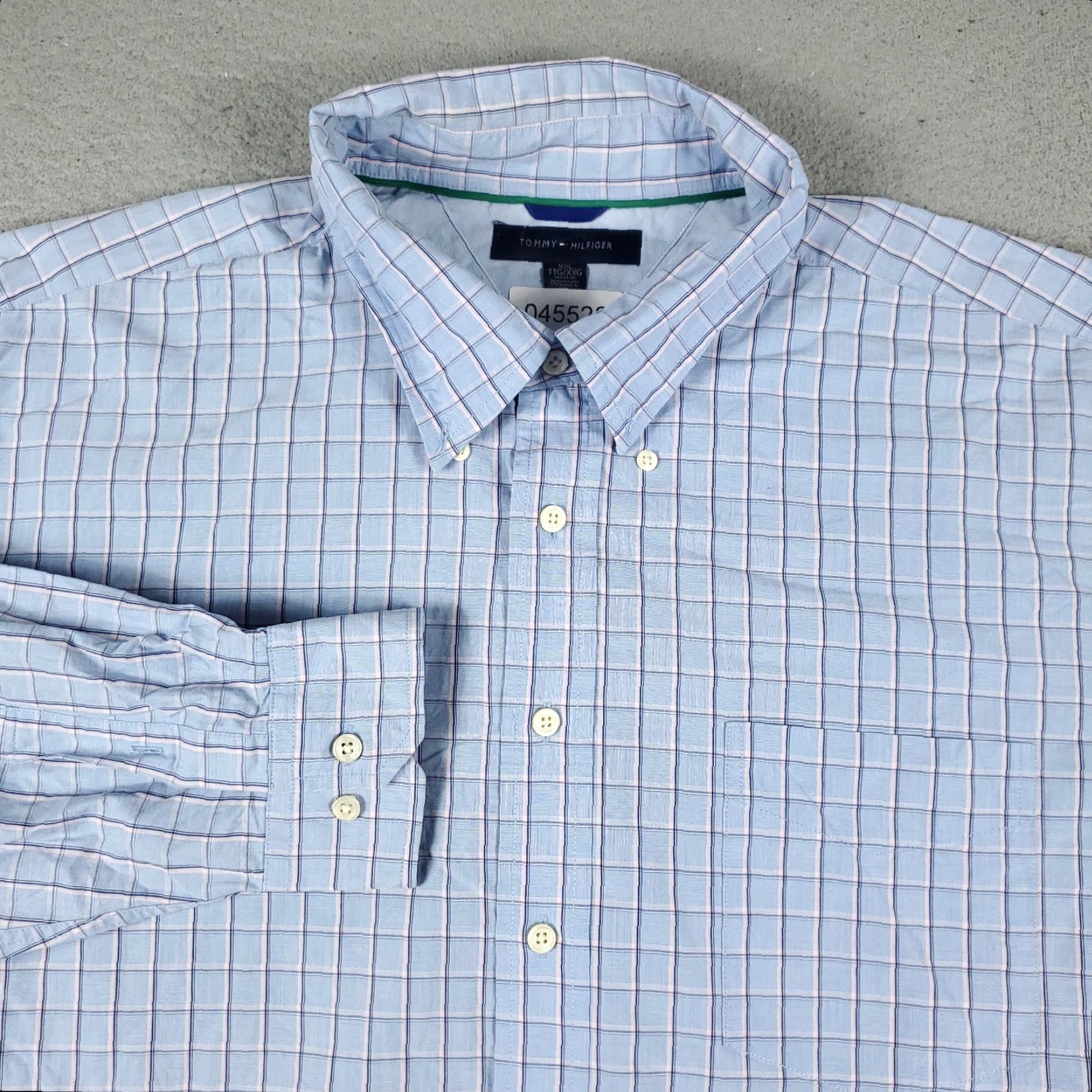 Tommy Hilfiger Tommy Hilfiger Shirt Men 2XL Blue Check Button-Up Long Sleeve Cotton Logo Mens Size US XXL / EU 58 / 5 - 2 Thumbnail