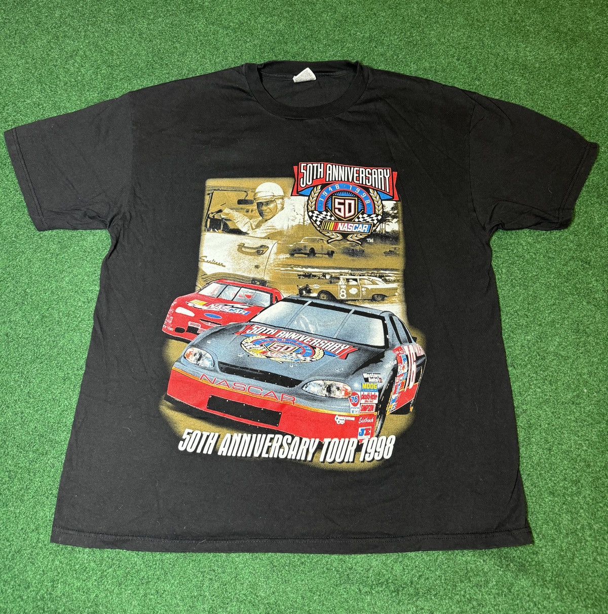 Vintage Vintage 90s Nascar 50th Anniversary Winston Cup T Shirt Size US XL / EU 56 / 4 - 1 Thumbnail