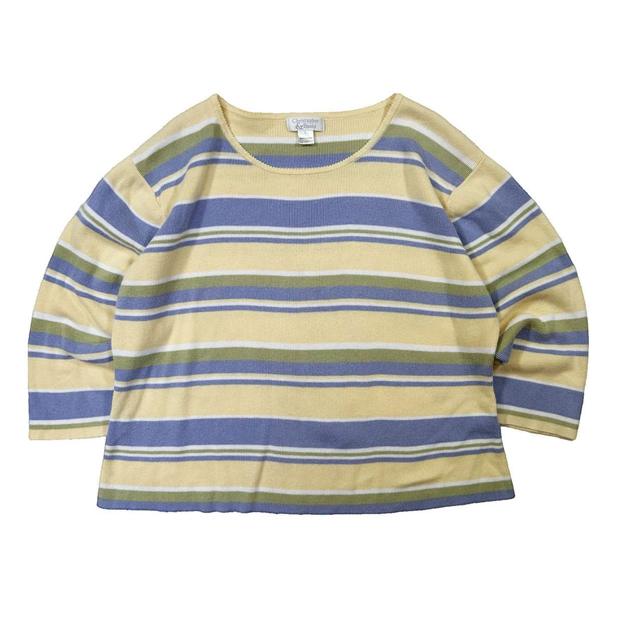 Vintage Vintage 90s Pastel Striped Sweater Size US L / EU 52-54 / 3 - 1 Thumbnail
