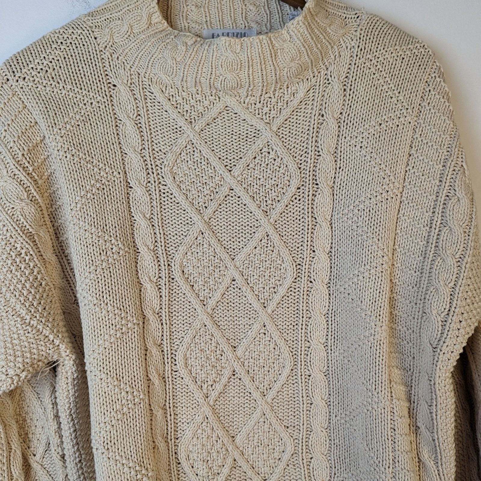 FABRIZIO DEL CARLO Vintage Fabrizio Cable Knit Sweater / Large Size L / US 10 / IT 46 - 2 Thumbnail