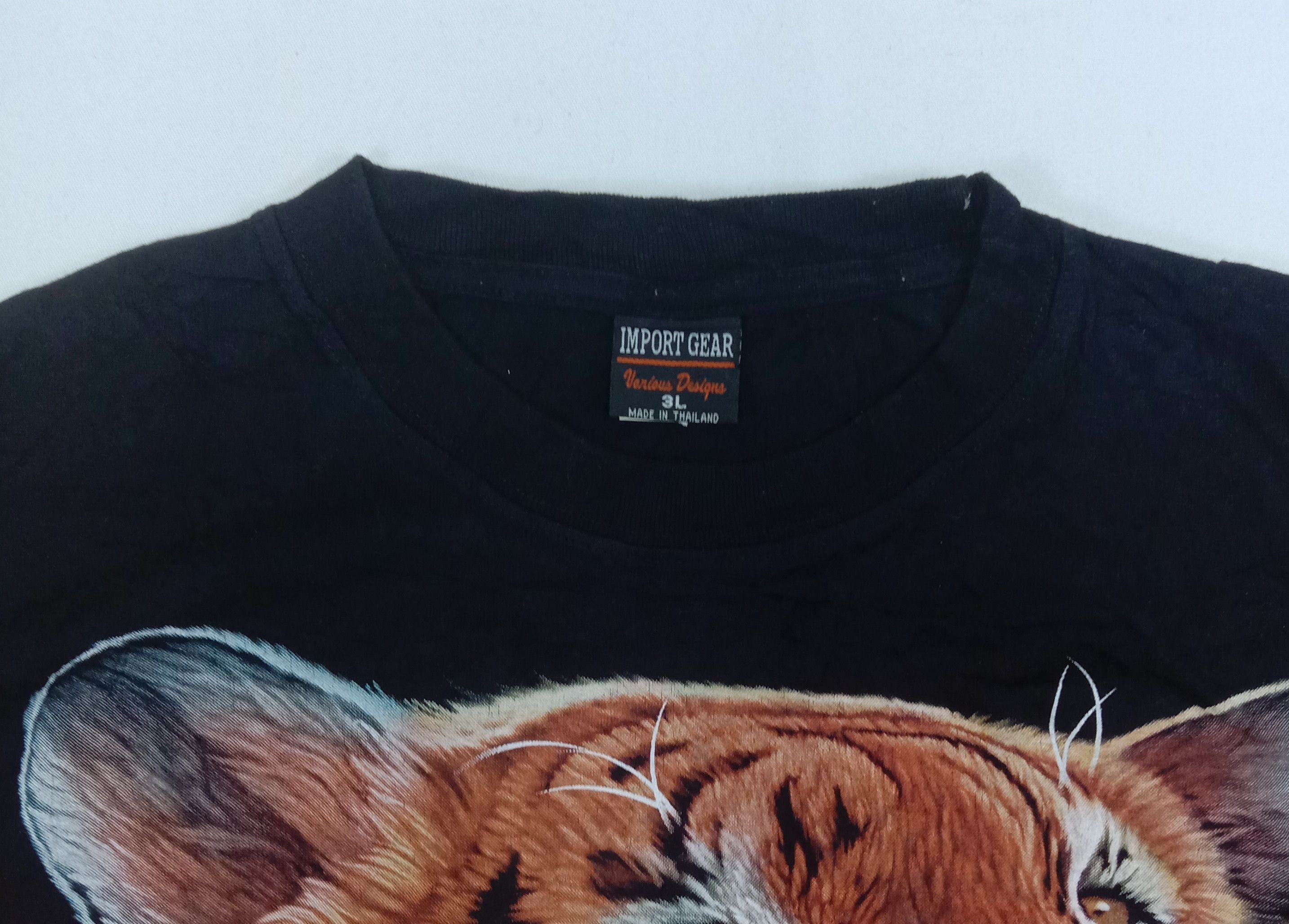 Habitat Vintage Import Gear Tiger Head Over Printed T Shirt Size US XXL / EU 58 / 5 - 3 Thumbnail
