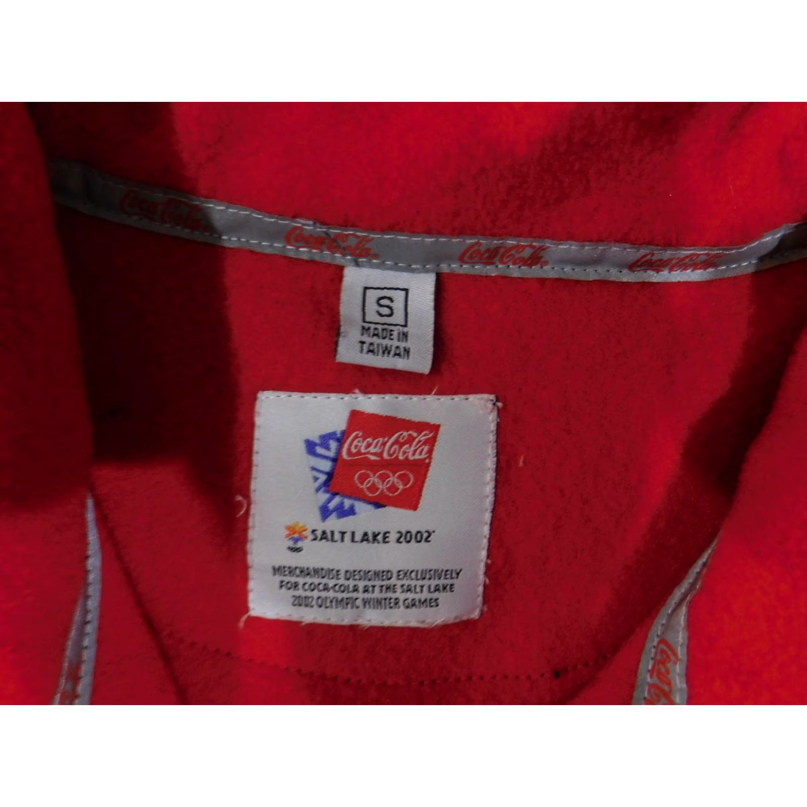 Vintage VINTAGE Coca-Cola Vest Mens Small Red Salt Lake 2002 Olympic Fleece Winter Games 90s Size US S / EU 44-46 / 1 - 7 Thumbnail