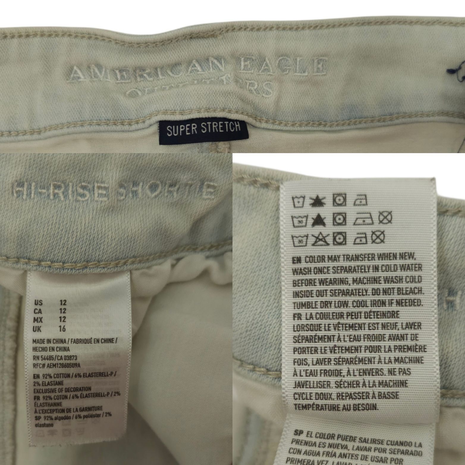 American Eagle Outfitters American Eagle Super Stretch Hi-Rise Shortie 12 Bleached Size 34" / US 12 / IT 48 - 8 Thumbnail