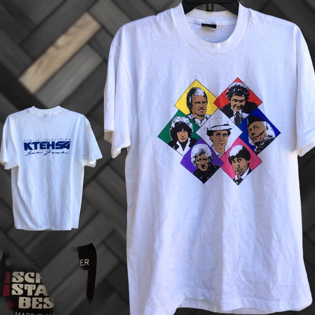 Vintage VINTAGE Screen Stars White Graphic Tee XL Men 1980s TShirt Public Television San Jose Celebrity Faces 80s Size US XL / EU 56 / 4 - 1 Thumbnail