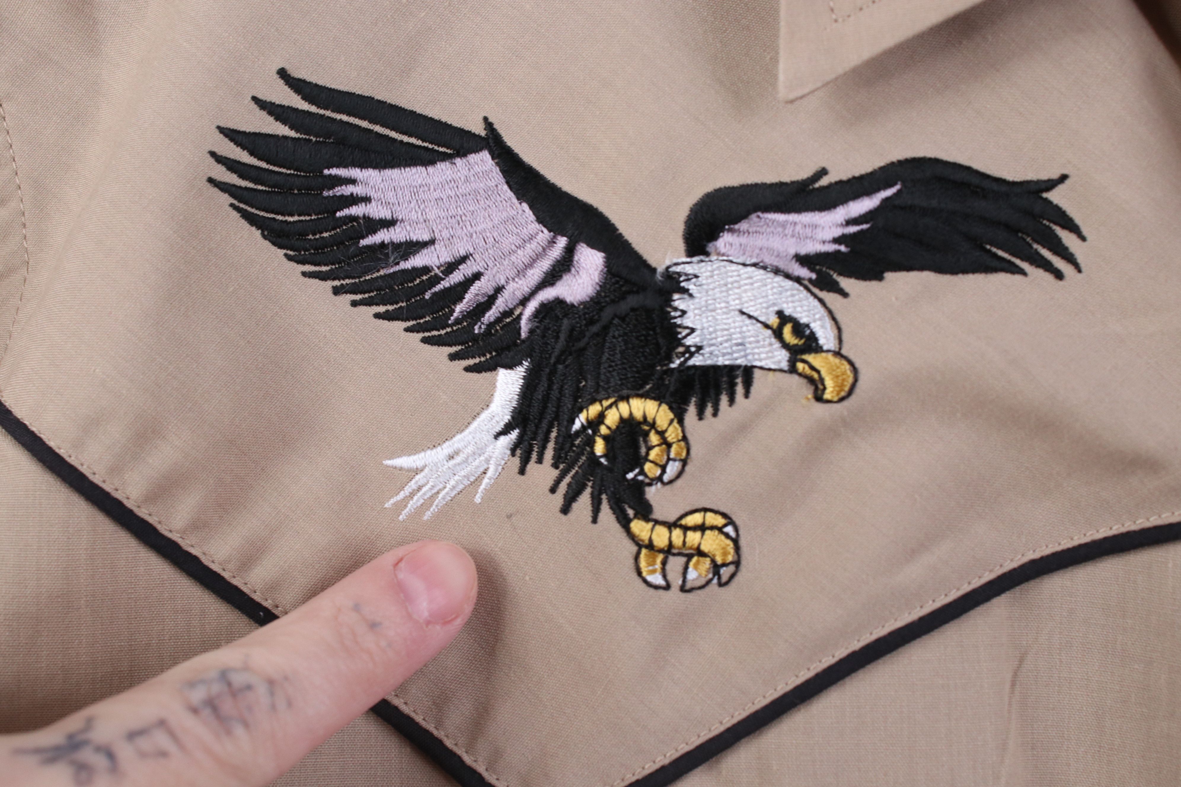 Vintage Vintage 90s Rockabilly Cowboy Eagle Snap Button Shirt Beige Size US M / EU 48-50 / 2 - 5 Thumbnail