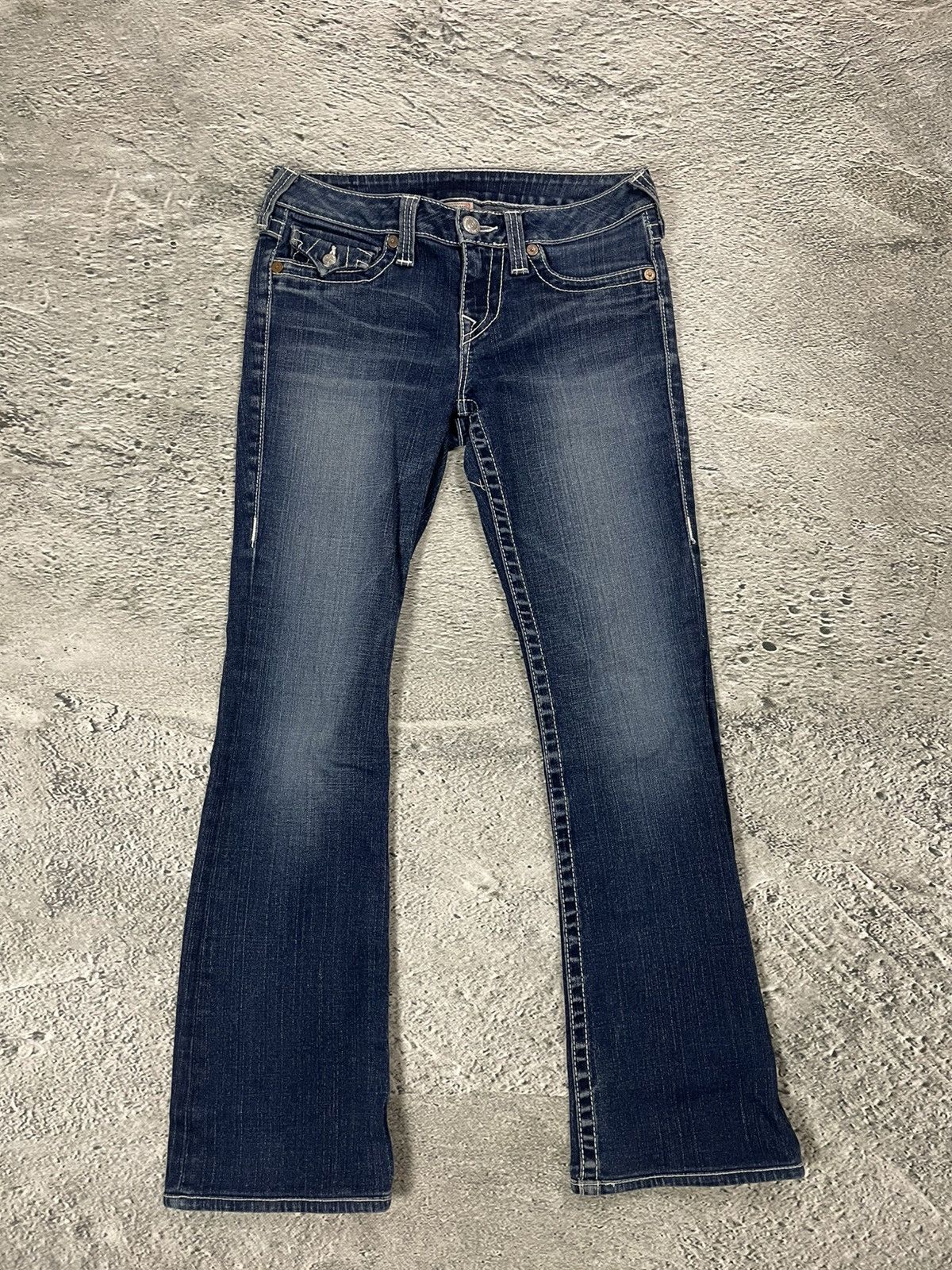 True Religion True Religion blue jeans flared bootcut stitching becky Size 28" / US 6 / IT 42 - 4 Thumbnail