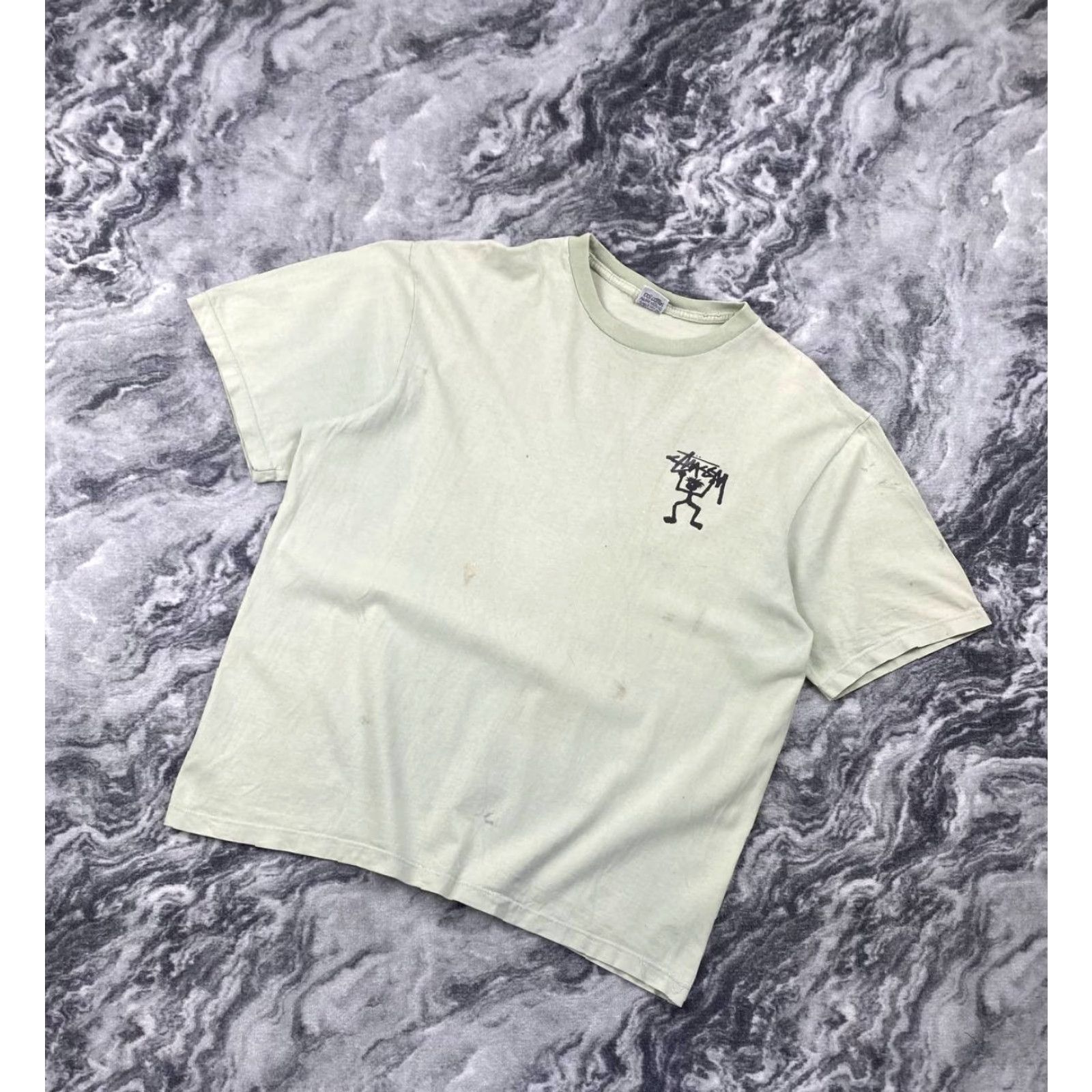 Logo 7 VINTAGE Stussy T-Shirt Men Size M Green Logo Short Sleeve Crew Neck United States Made USA Stickman Lombok Big Logo Size US M / EU 48-50 / 2 - 2 Thumbnail