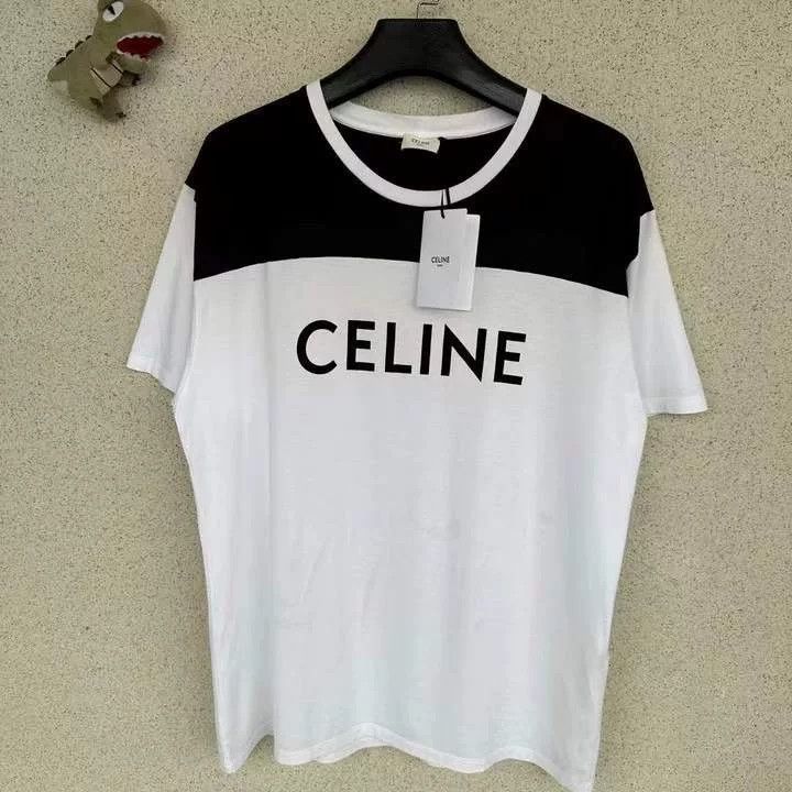 Japanese Brand Celine Black White Logo Short Sleeve Size US XL / EU 56 / 4 - 1 Thumbnail