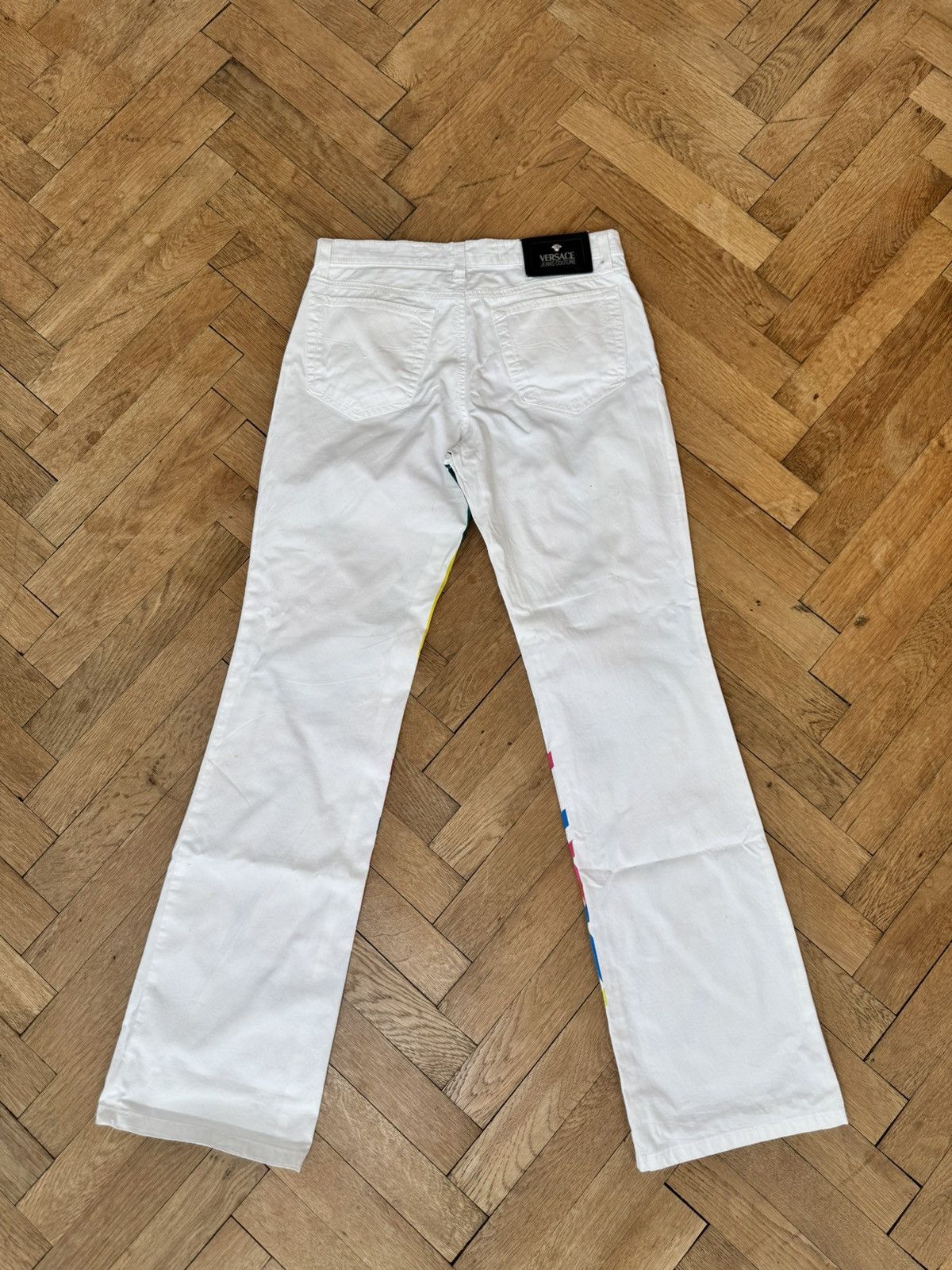 Versace × Versace Jeans Couture Vintage Versace Jeans Couture Crazy Painted Logo Jeans 28 Size 28" / US 6 / IT 42 - 8 Thumbnail