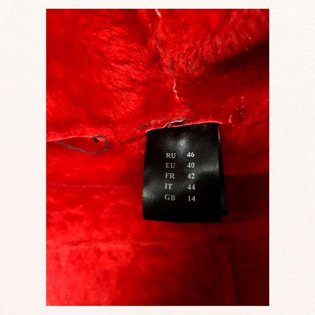 Other "Dark red womens Leather Shearling Coat sz M Lamb Fur Lining Size M / US 6-8 / IT 42-44 - 3 Thumbnail