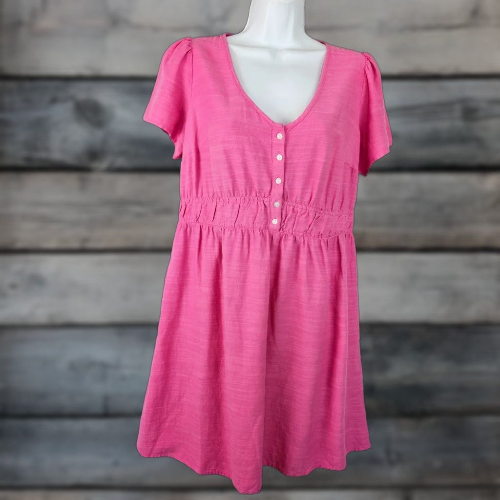 Vintage Isabel by Ingrid+Isabel Womens Dress Small Solid Pink Cotton Blend Scoop Neck Dress Shirt? Size S / US 4 / IT 40 - 1 Thumbnail
